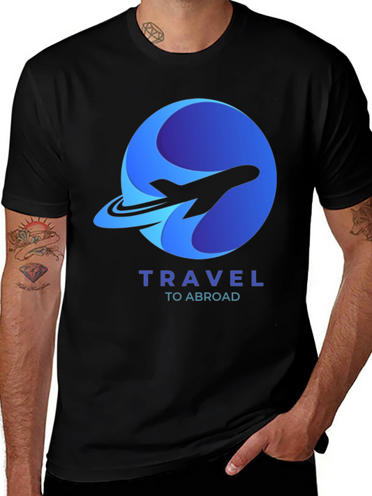 Travel Abroad T-Shirt - Airplane Logo Graphic Tee