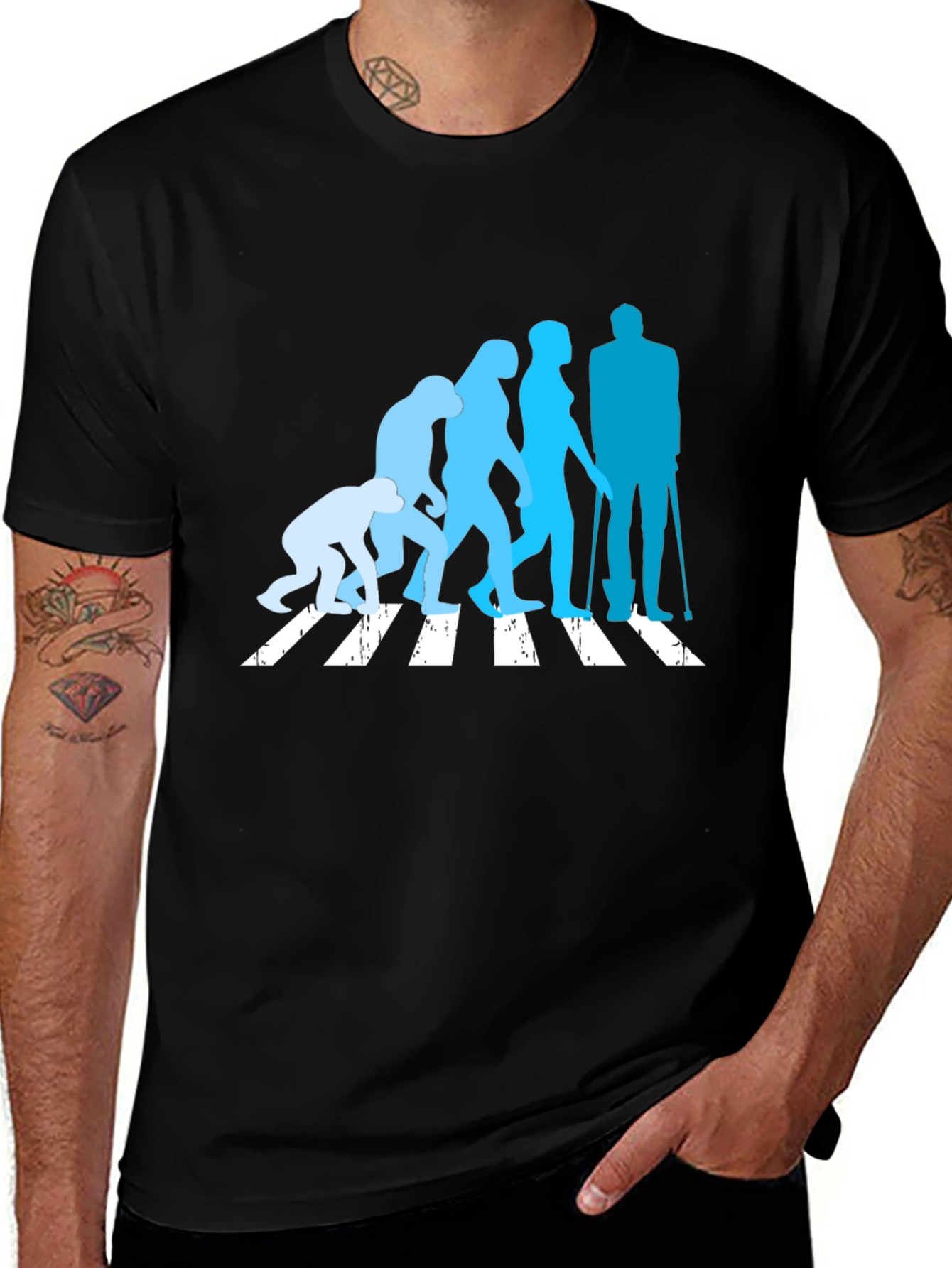 Evolution Crossing T-Shirt - Black Crew Neck