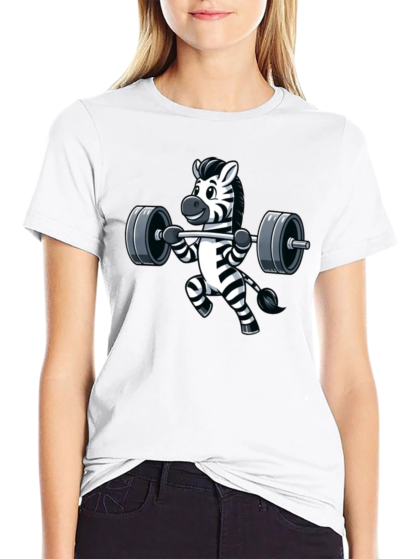 Weightlifting Zebra Graphic Tee - Black