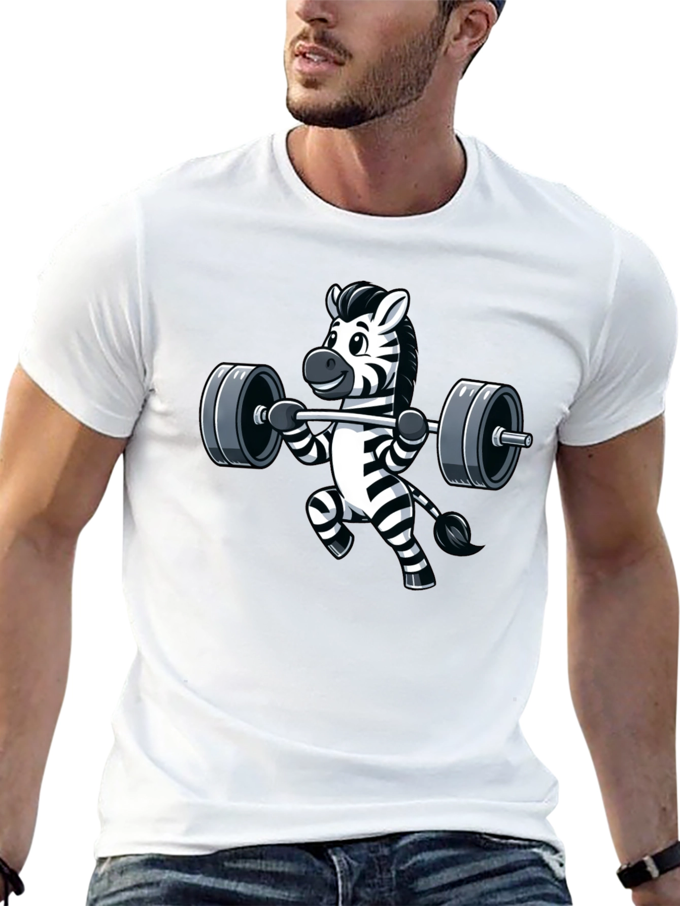 Weightlifting Zebra Graphic Tee - Black