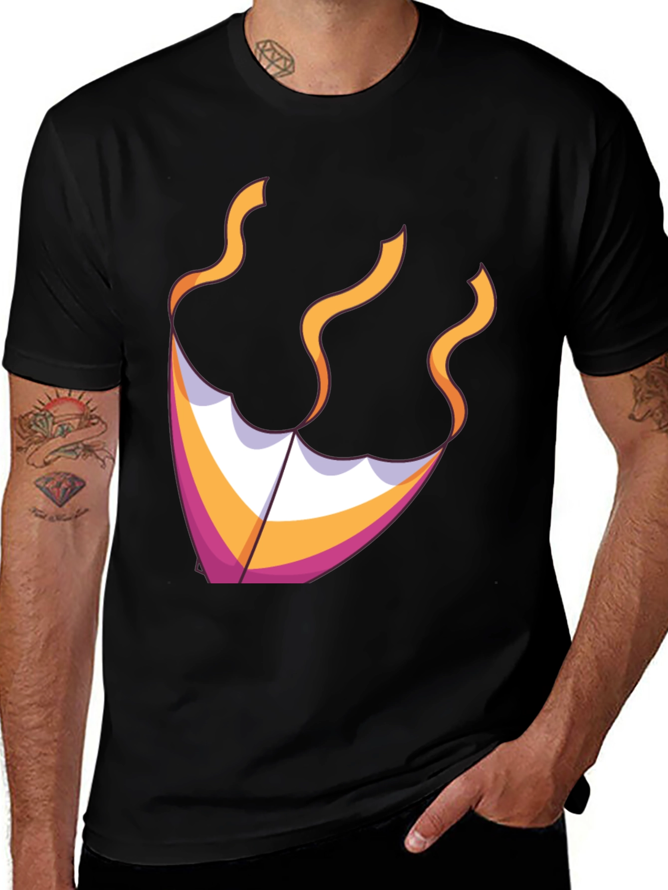 Kite Graphic Tee - Black Cotton Blend
