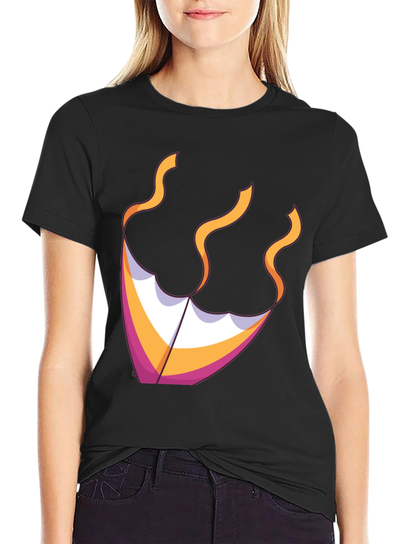 Kite Graphic Tee - Black Cotton Blend