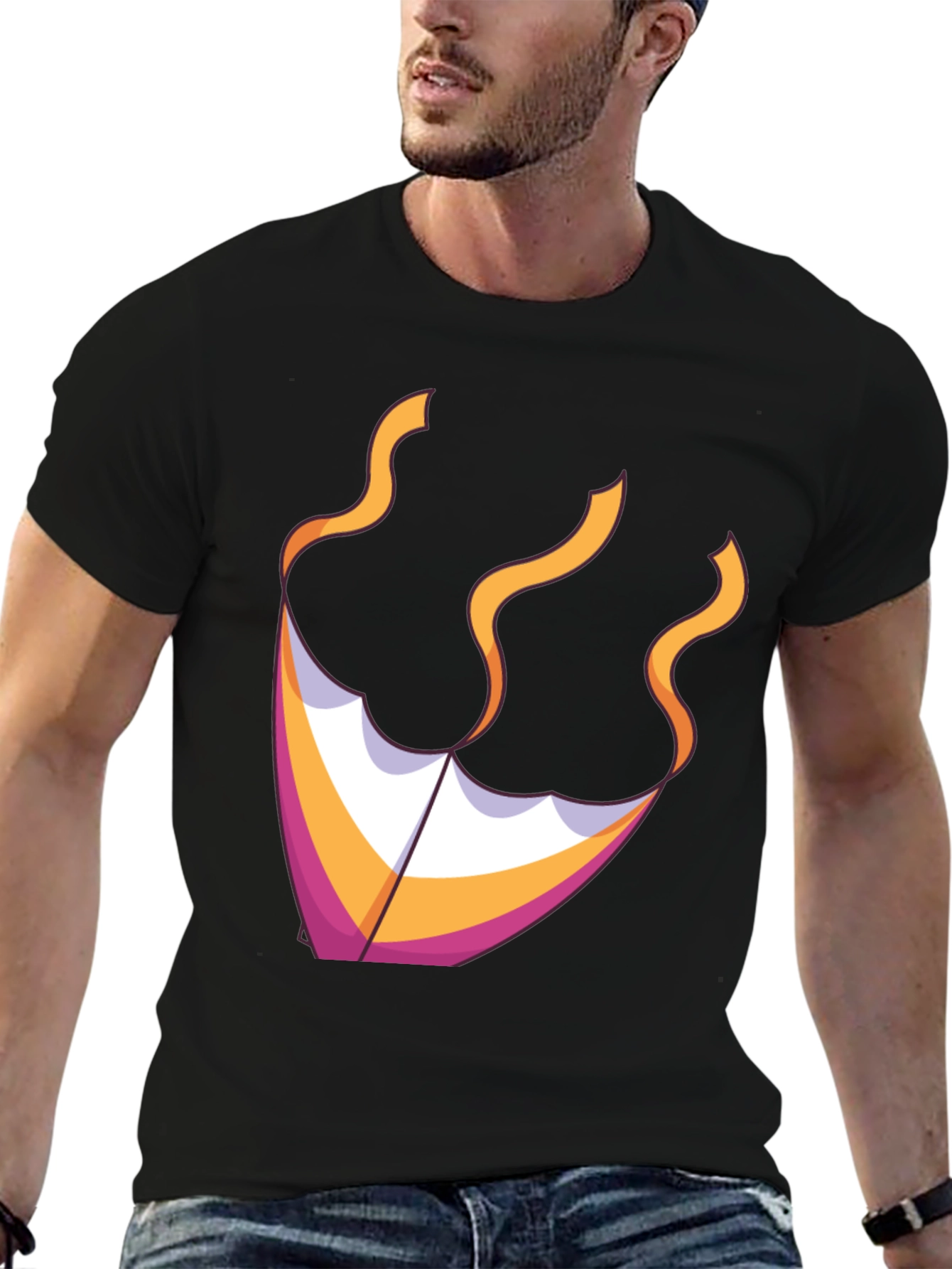 Kite Graphic Tee - Black Cotton Blend