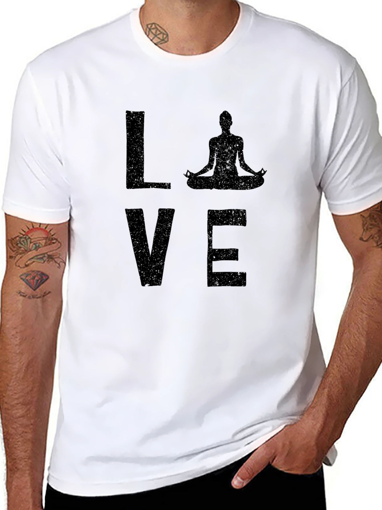 Yoga Love T-Shirt - Black Graphic Tee