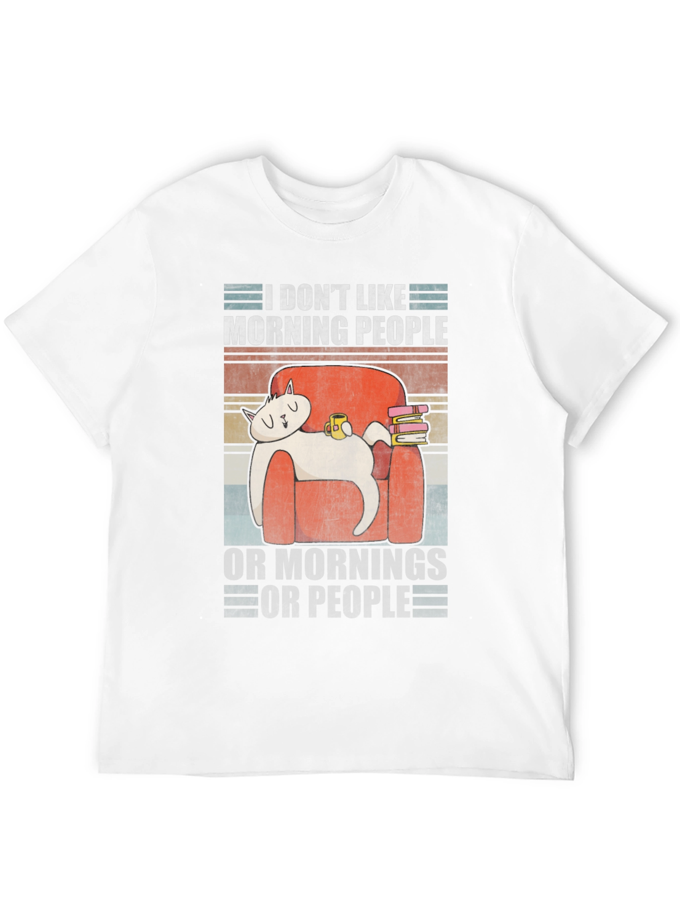 I Dont Like Morning People T-Shirt Funny Cat