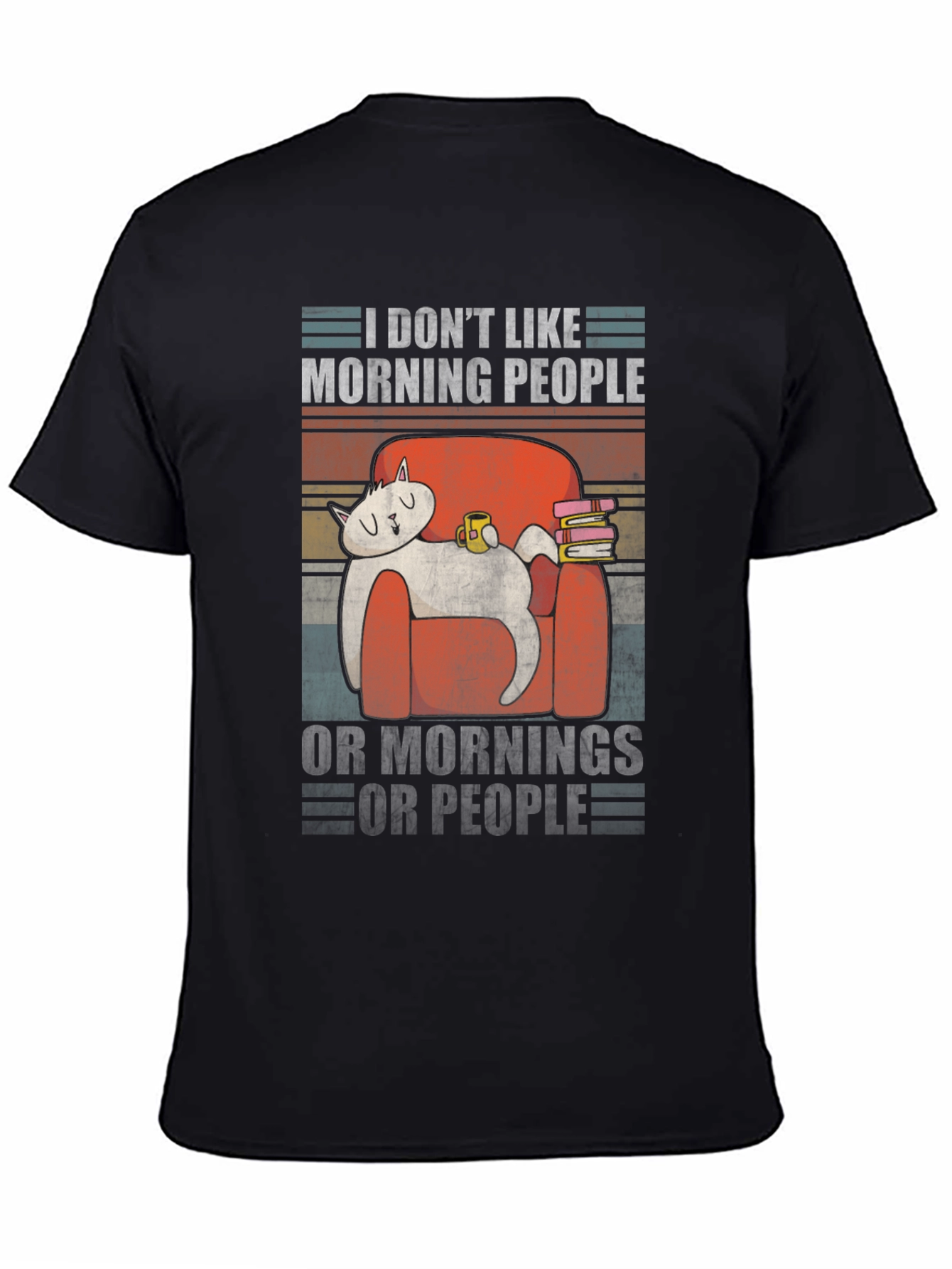 I Dont Like Morning People T-Shirt Funny Cat
