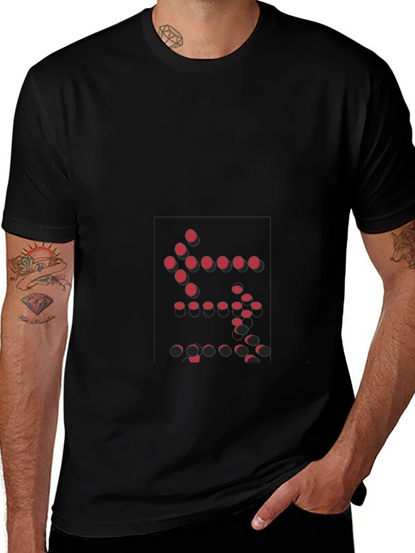 Abstract Dot Design Black T-Shirt