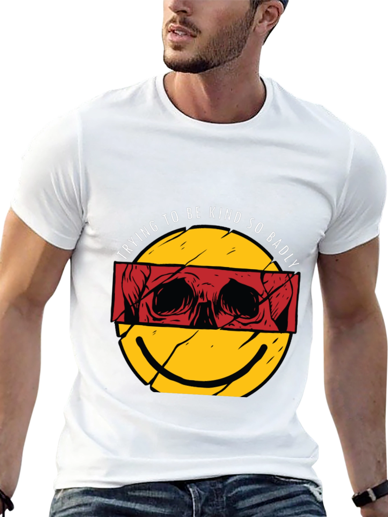 Trying To Be Kind So Badly Black Graphic Tee