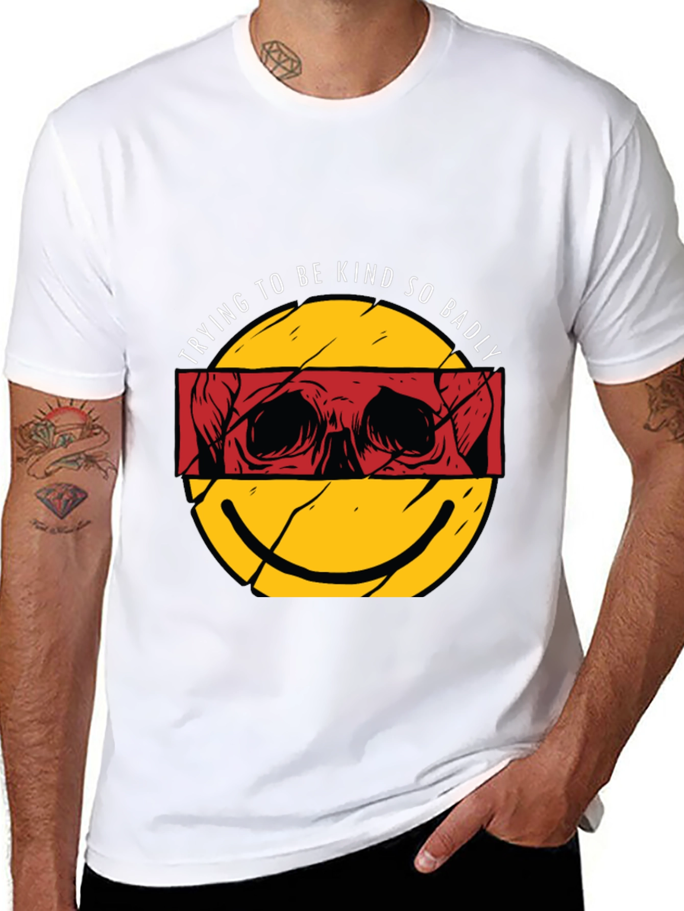 Trying To Be Kind So Badly Black Graphic Tee