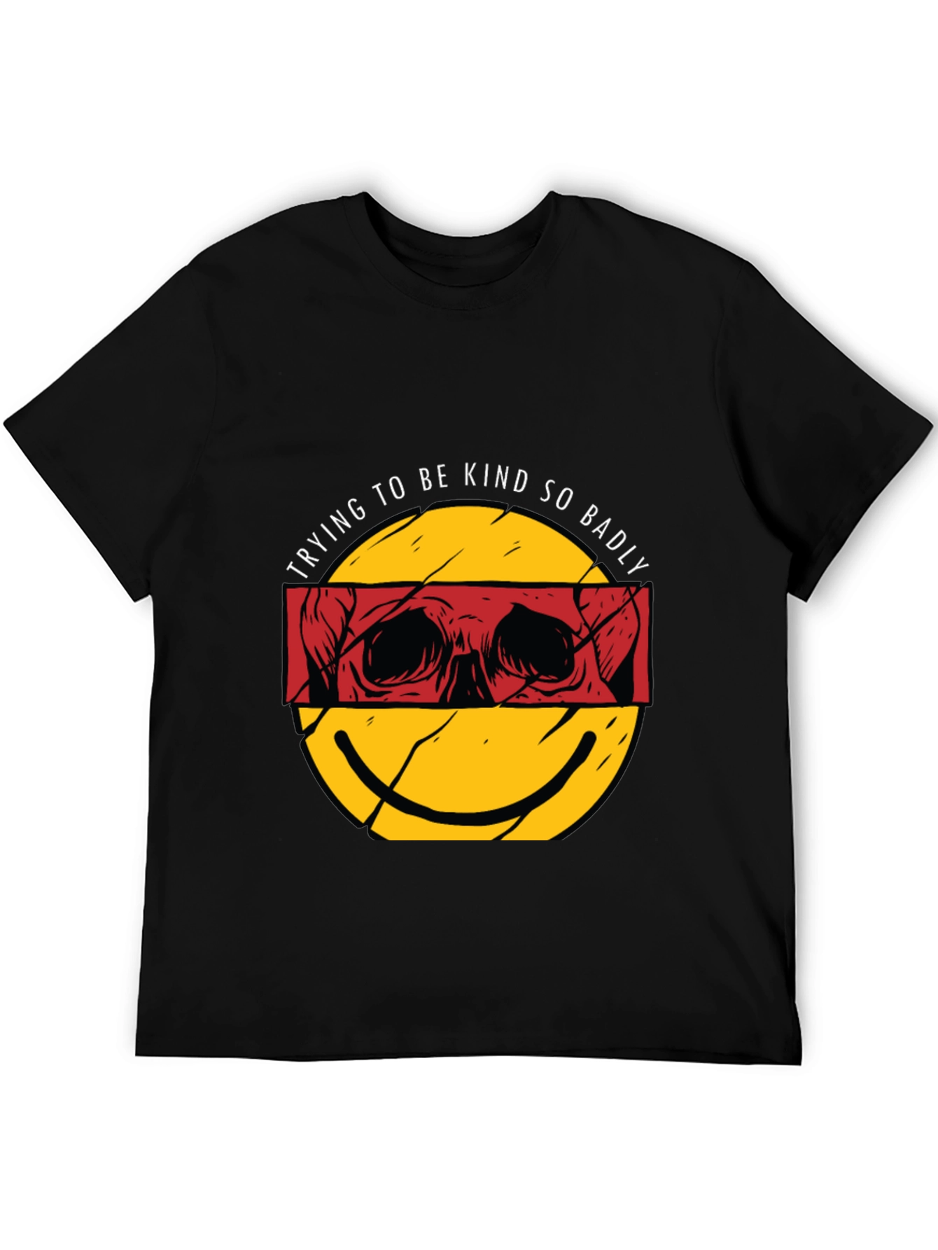 Trying To Be Kind So Badly Black Graphic Tee
