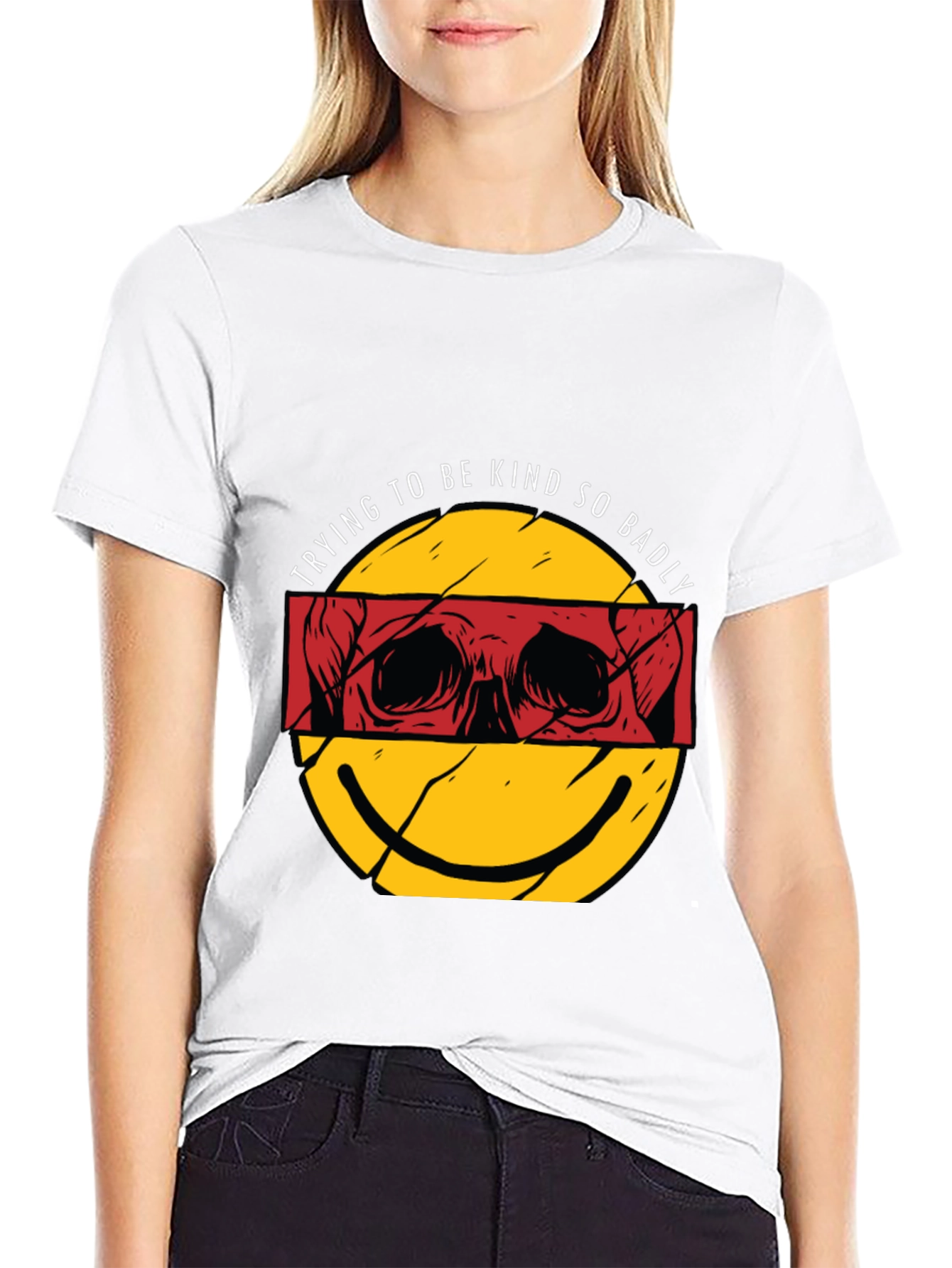 Trying To Be Kind So Badly Black Graphic Tee