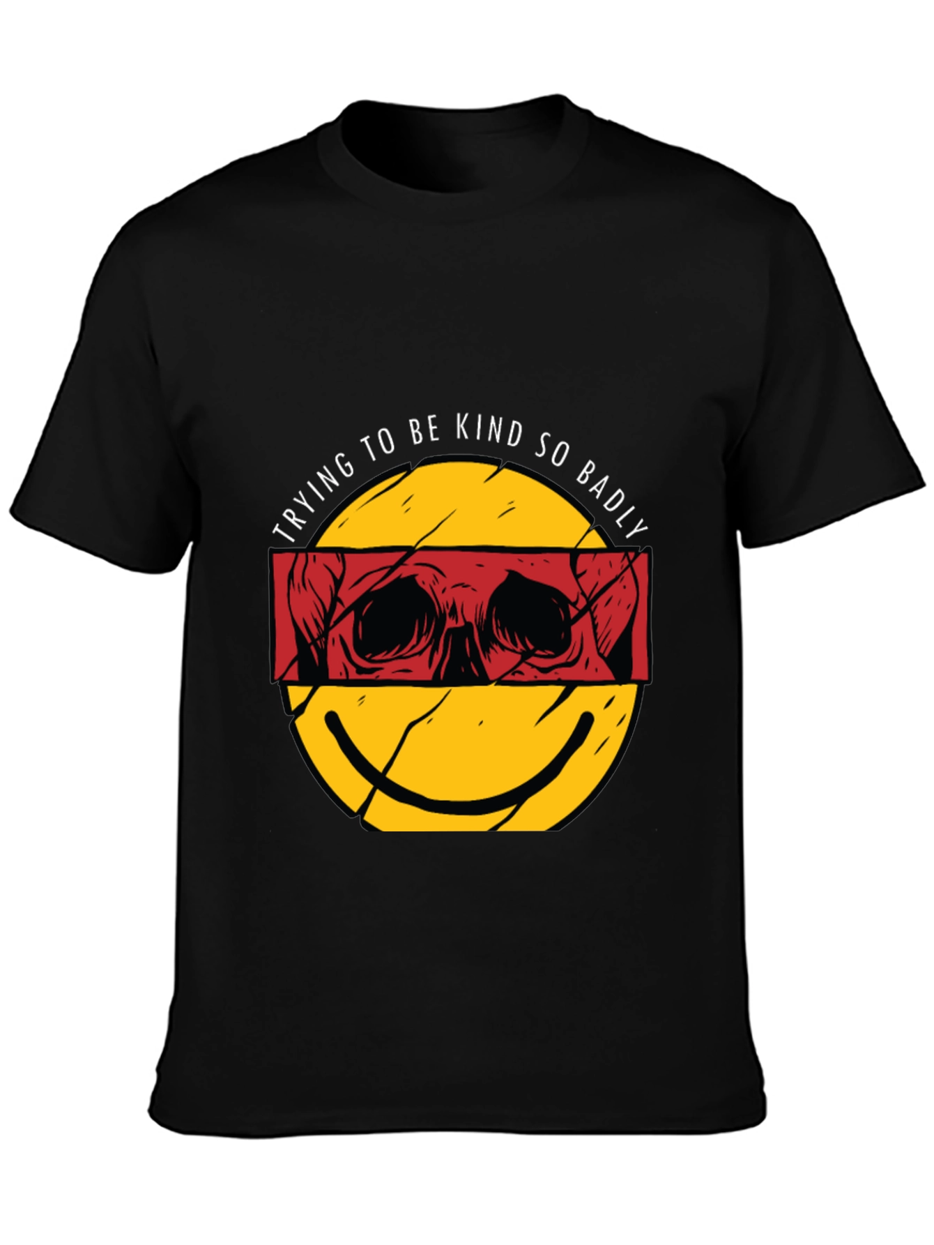 Trying To Be Kind So Badly Black Graphic Tee