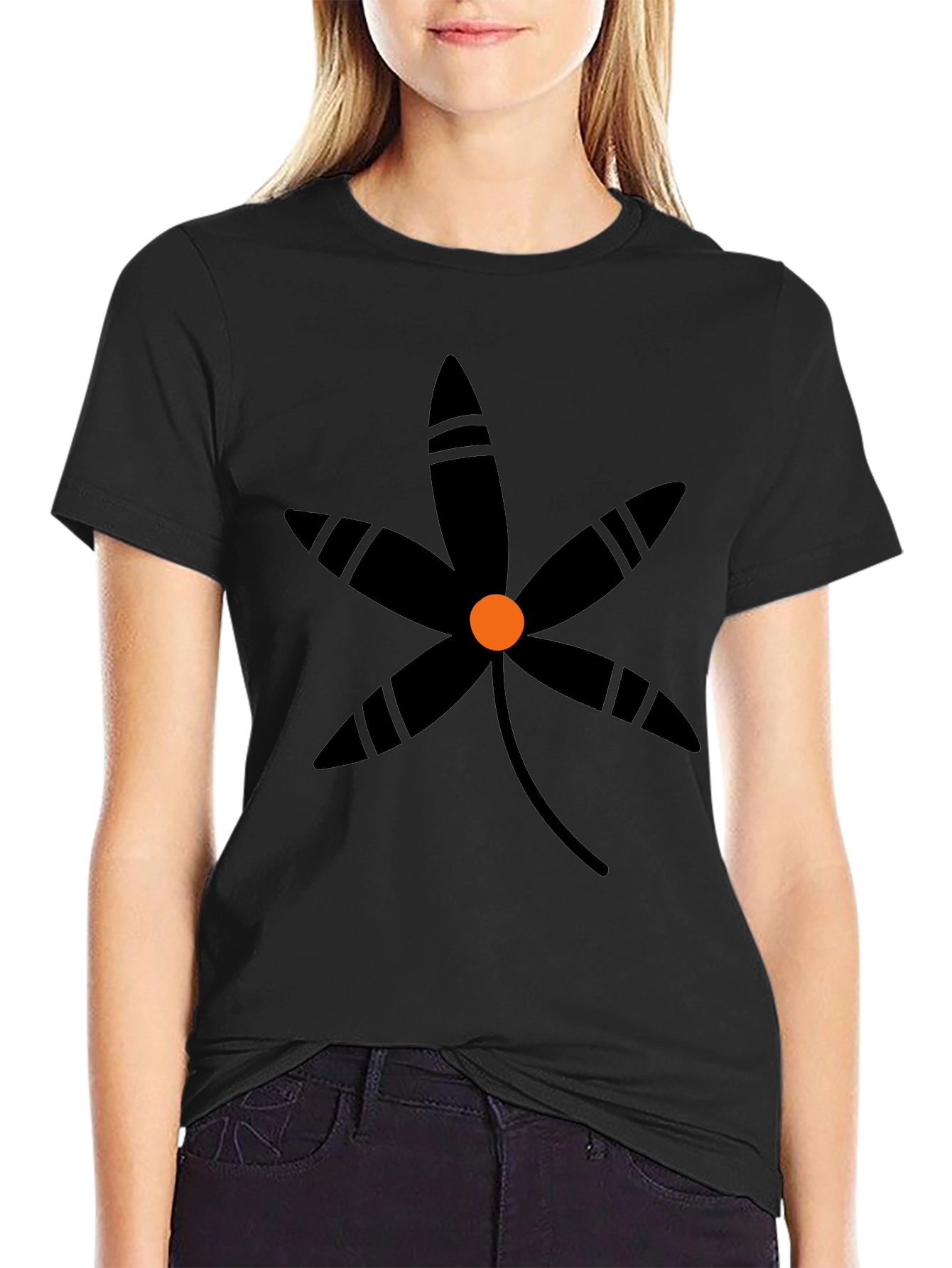Black Floral Graphic T-Shirt - Stylish Casual Wear