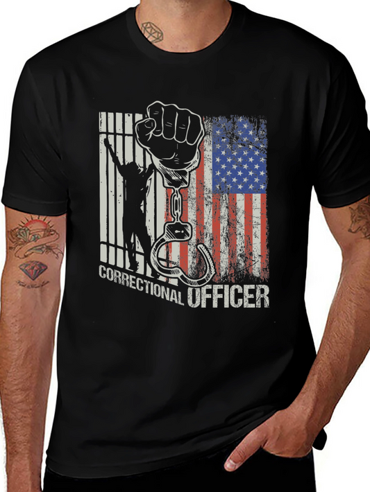 Correctional Officer Graphic Tee - USA Flag