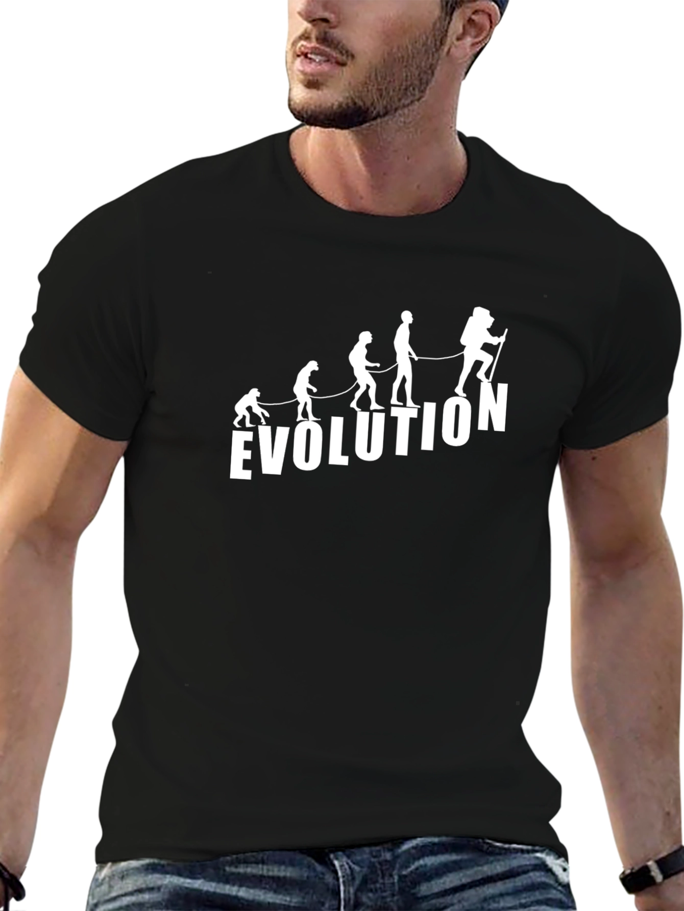 Evolution Hiker Graphic Tee - Black Cotton Blend