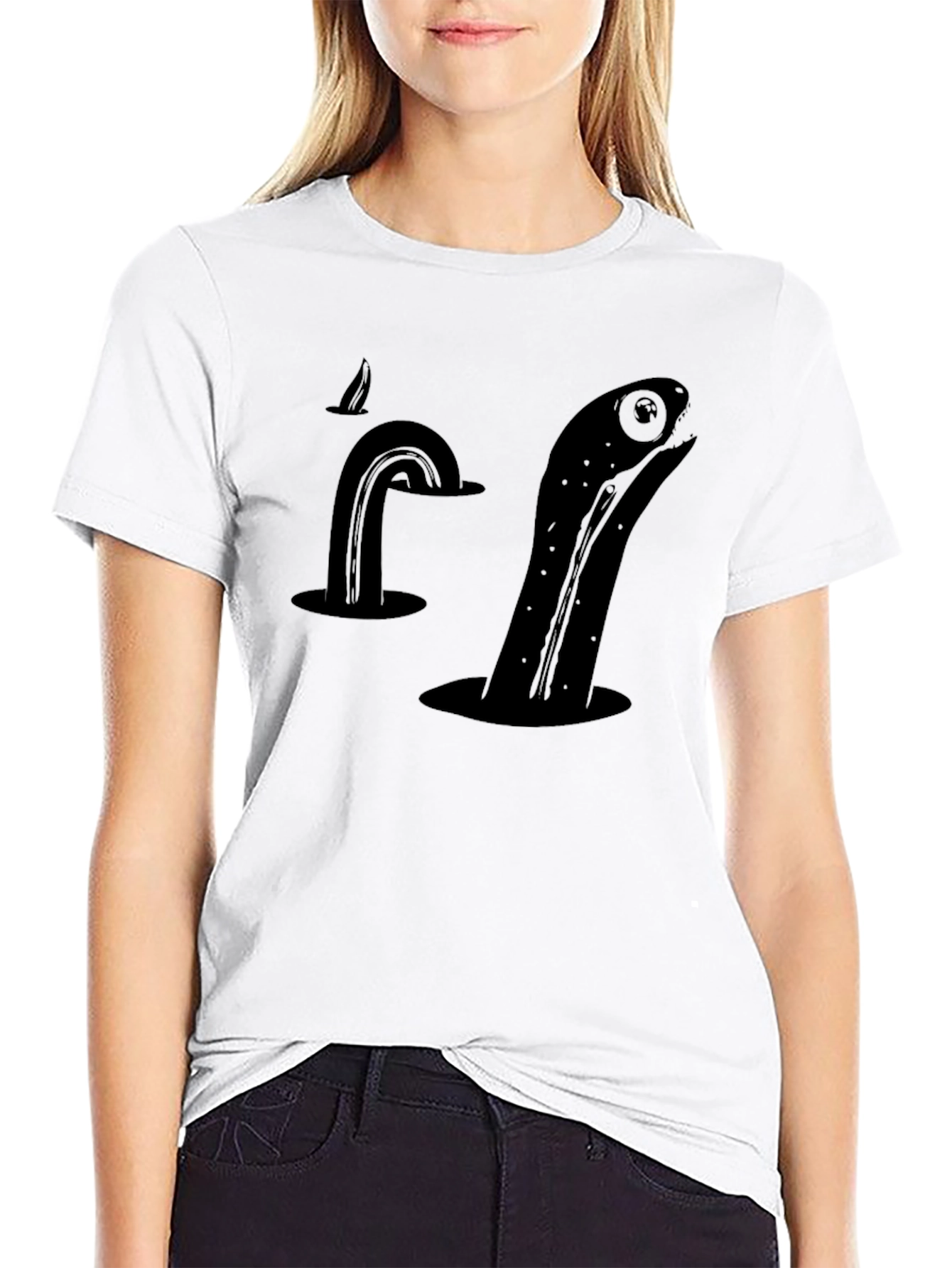 Sea Serpent Black T-Shirt - Kraken Monster Tee
