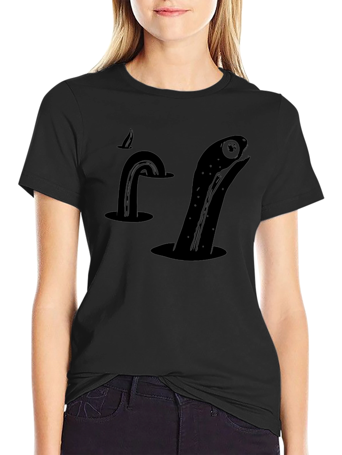 Sea Serpent Black T-Shirt - Kraken Monster Tee
