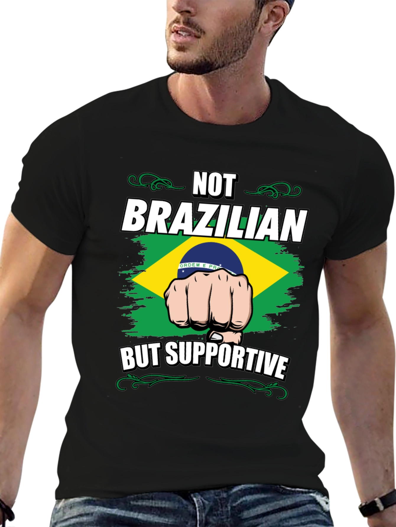 Brazilian Supporter Graphic Tee - Black