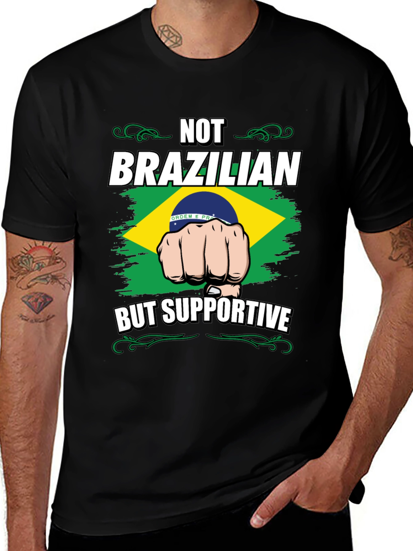 Brazilian Supporter Graphic Tee - Black