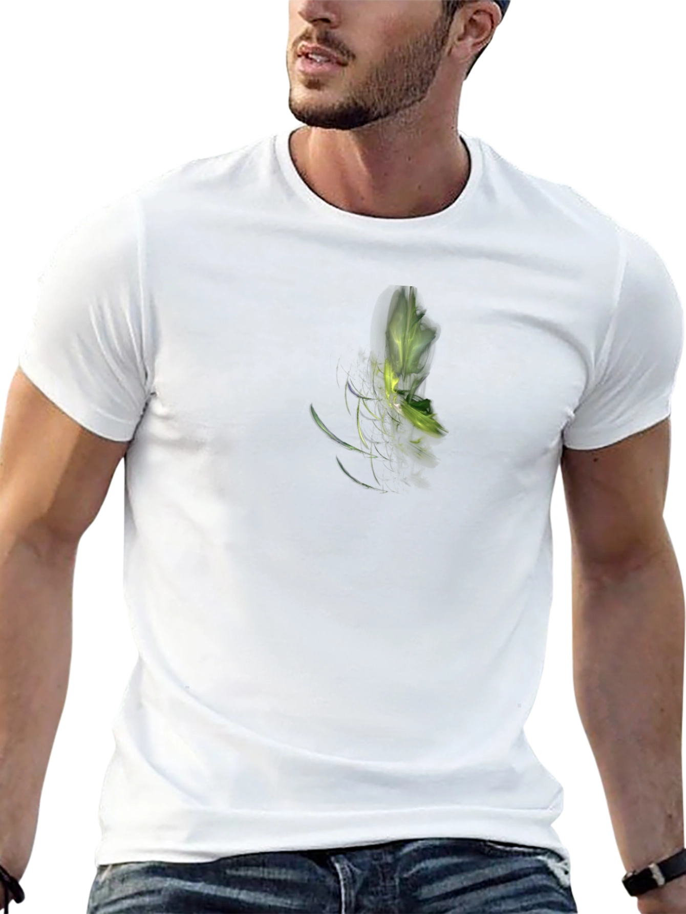 Modern Abstract Graphic Print Black T-Shirt