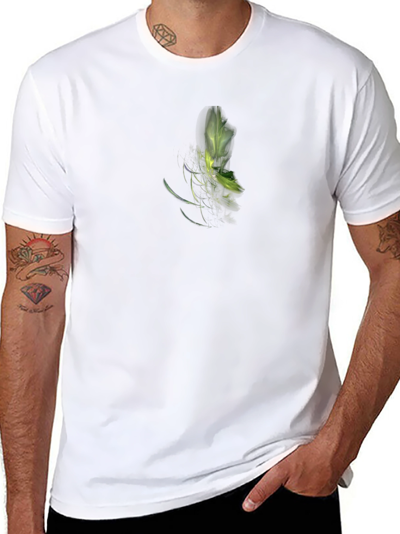Modern Abstract Graphic Print Black T-Shirt