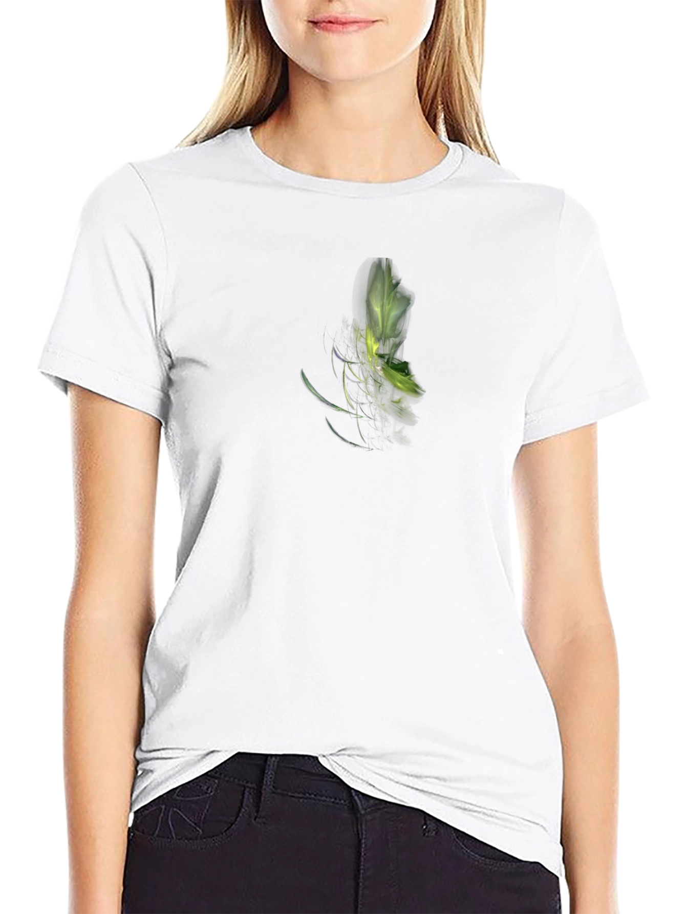 Modern Abstract Graphic Print Black T-Shirt