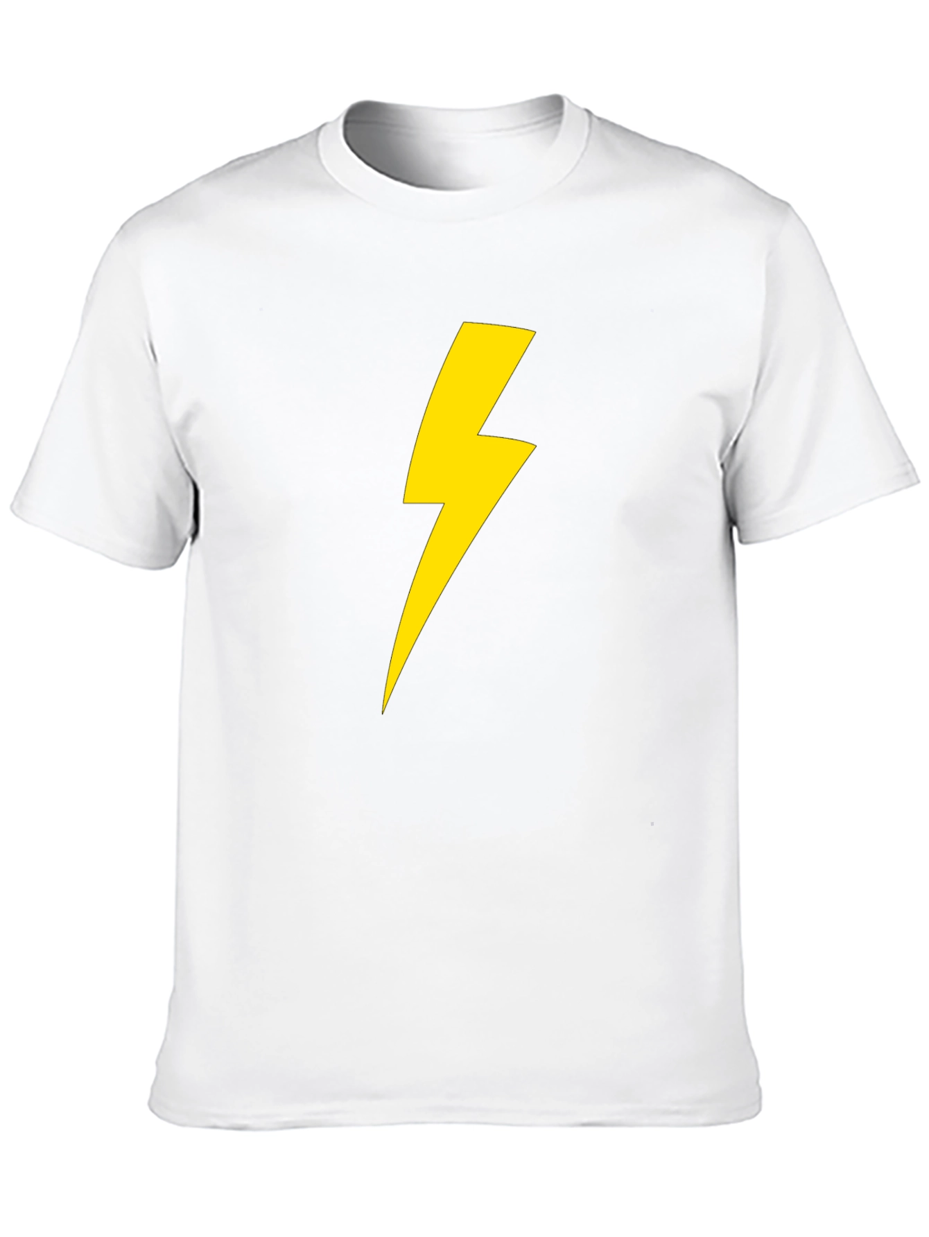 Lightning Bolt Graphic Tee - Black Cotton T-Shirt