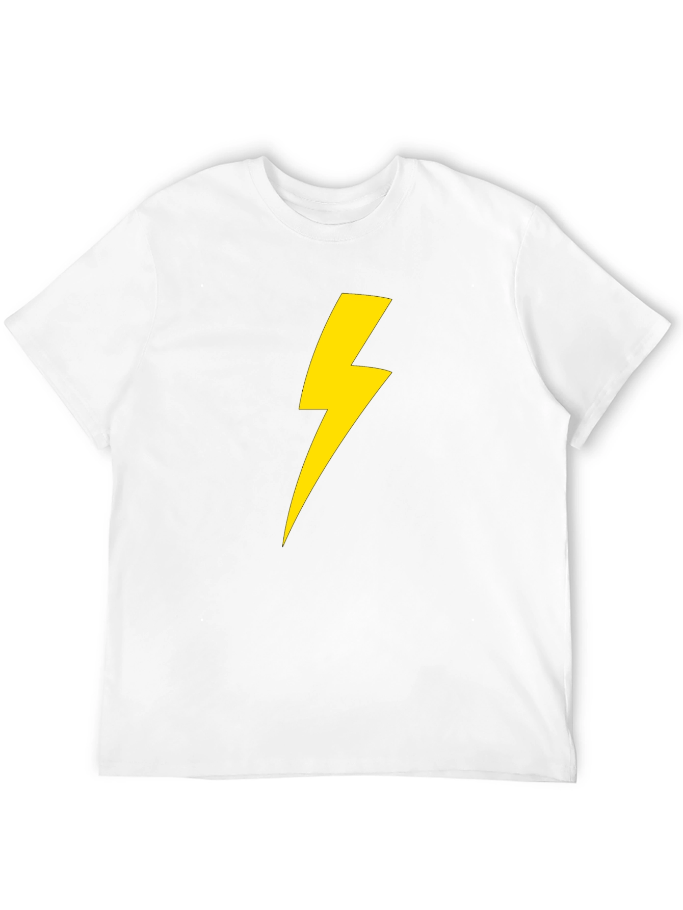 Lightning Bolt Graphic Tee - Black Cotton T-Shirt