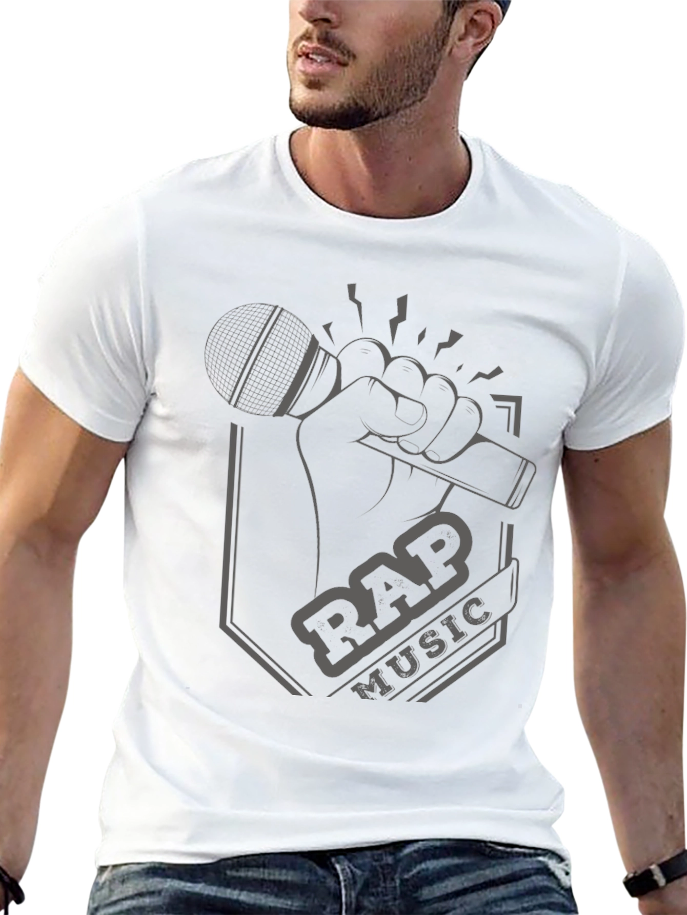 Rap Music Graphic Tee - Microphone Design