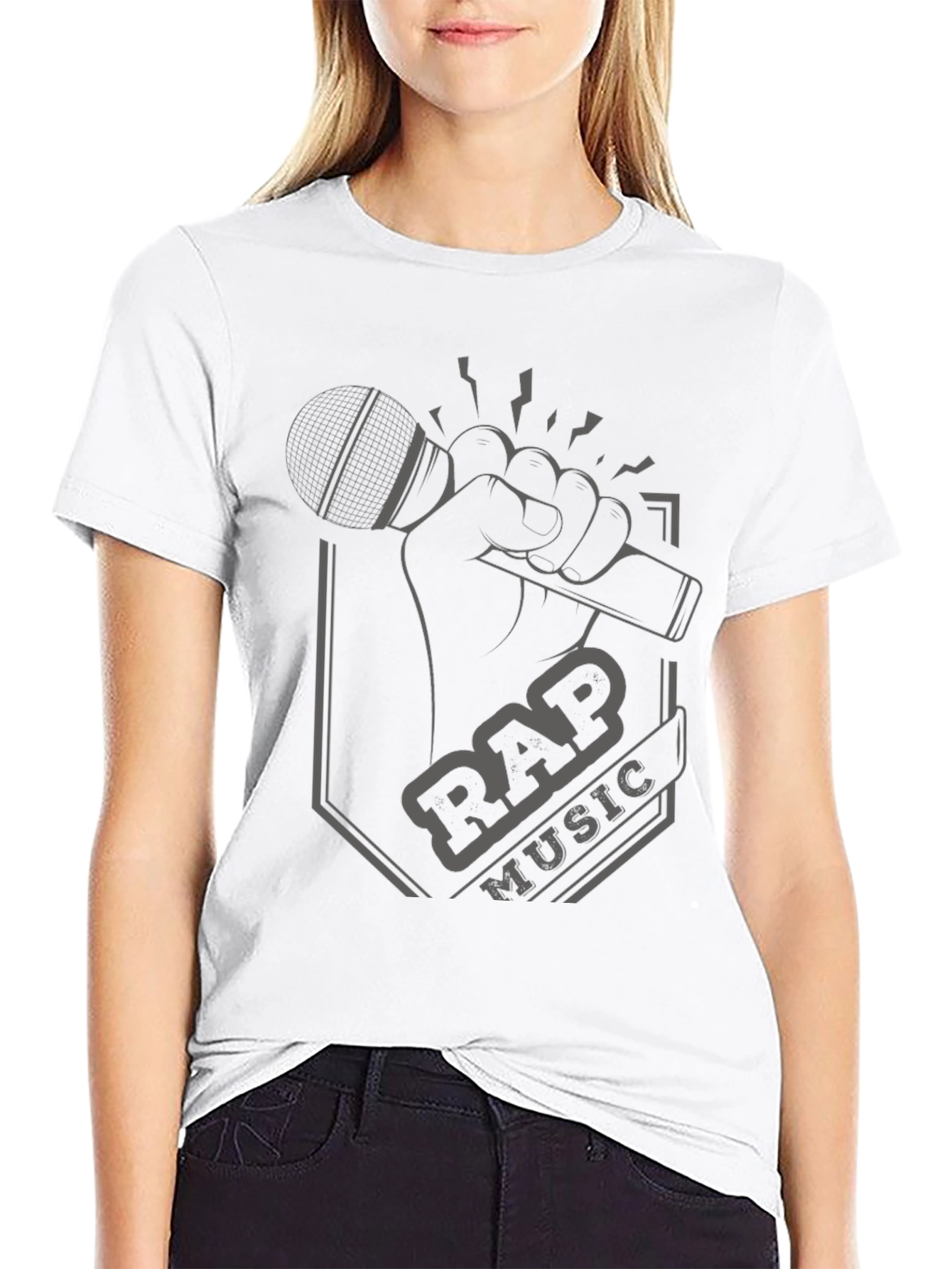 Rap Music Graphic Tee - Microphone Design