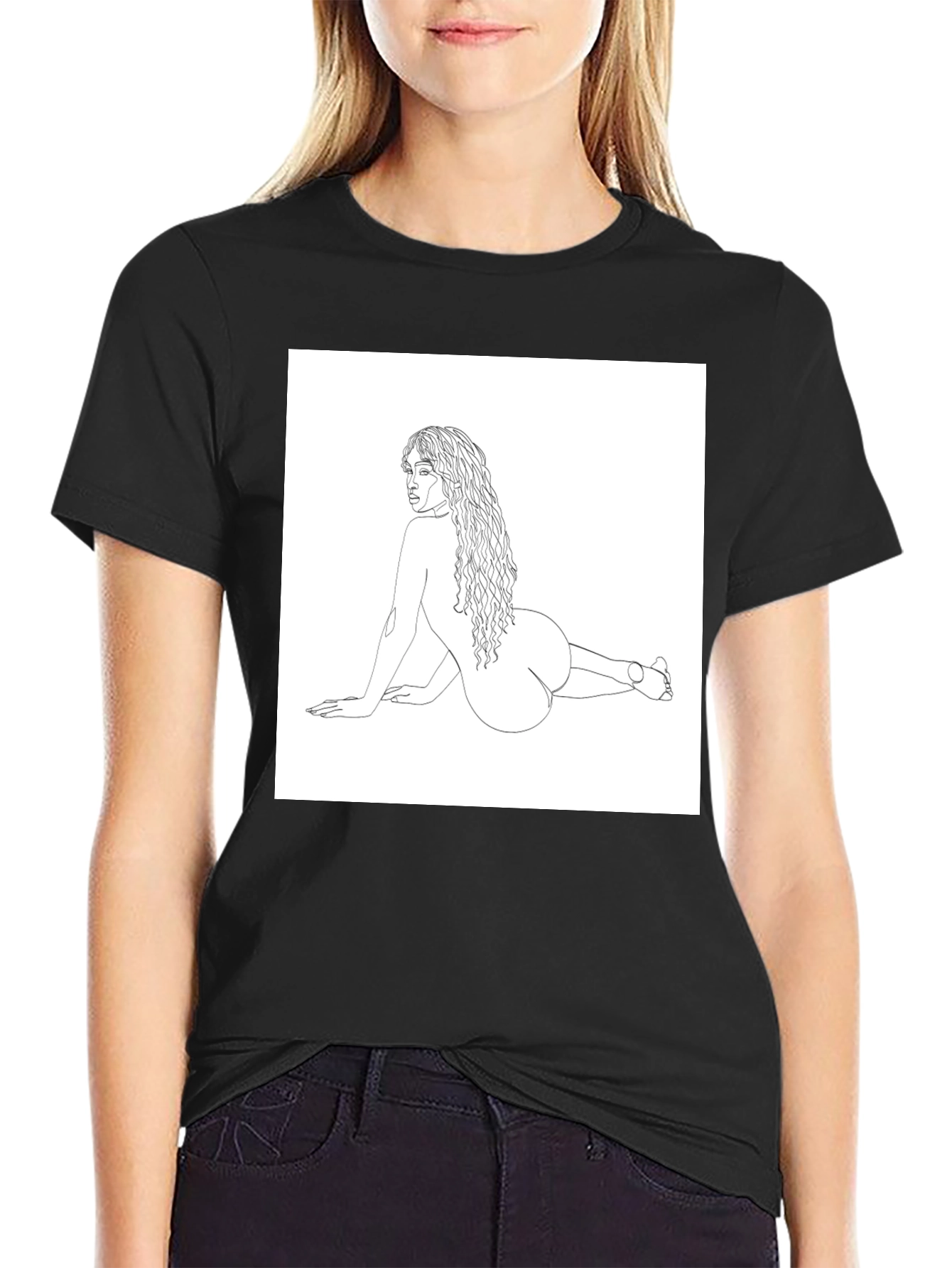 Line Art Tee - Modern Woman Graphic T-Shirt