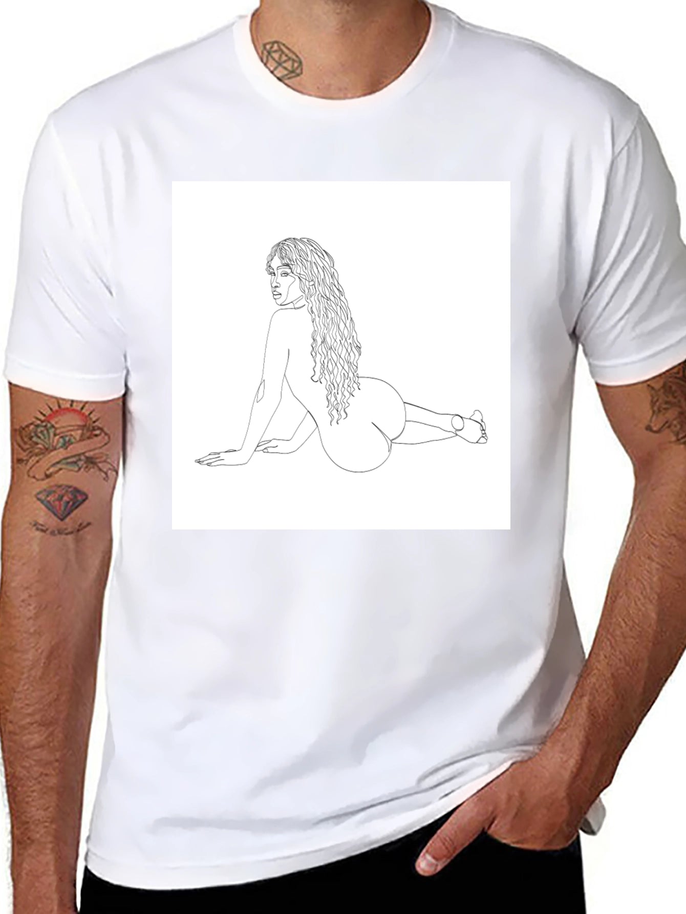 Line Art Tee - Modern Woman Graphic T-Shirt