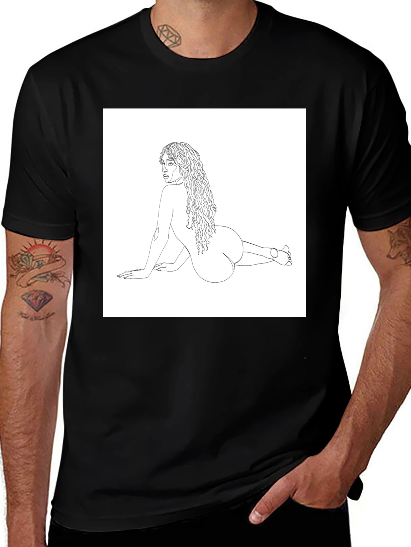 Line Art Tee - Modern Woman Graphic T-Shirt