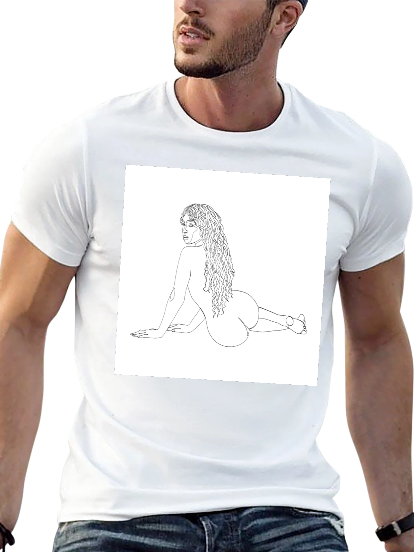 Line Art Tee - Modern Woman Graphic T-Shirt