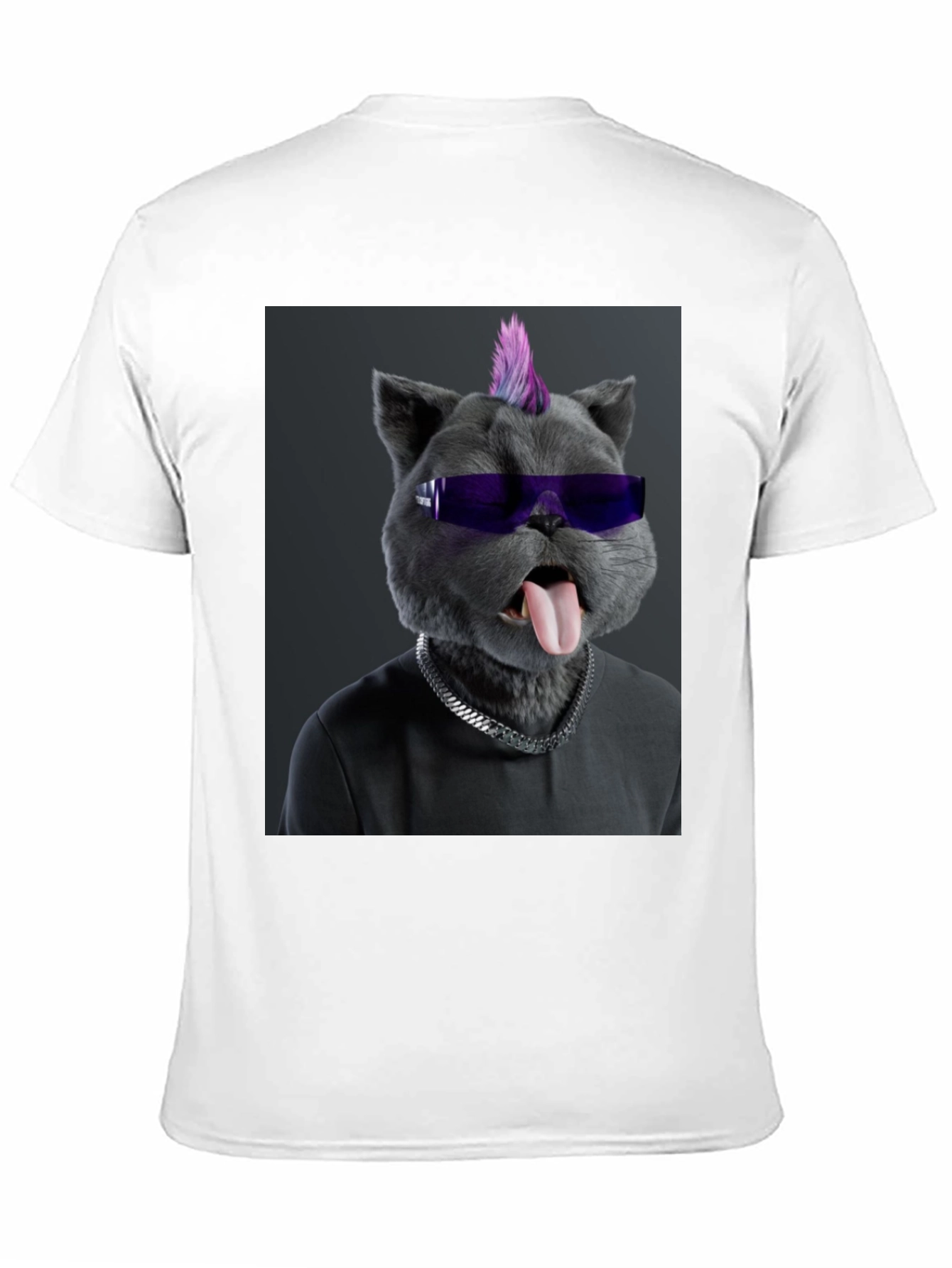 Cool Cat Punk T-Shirt - Black