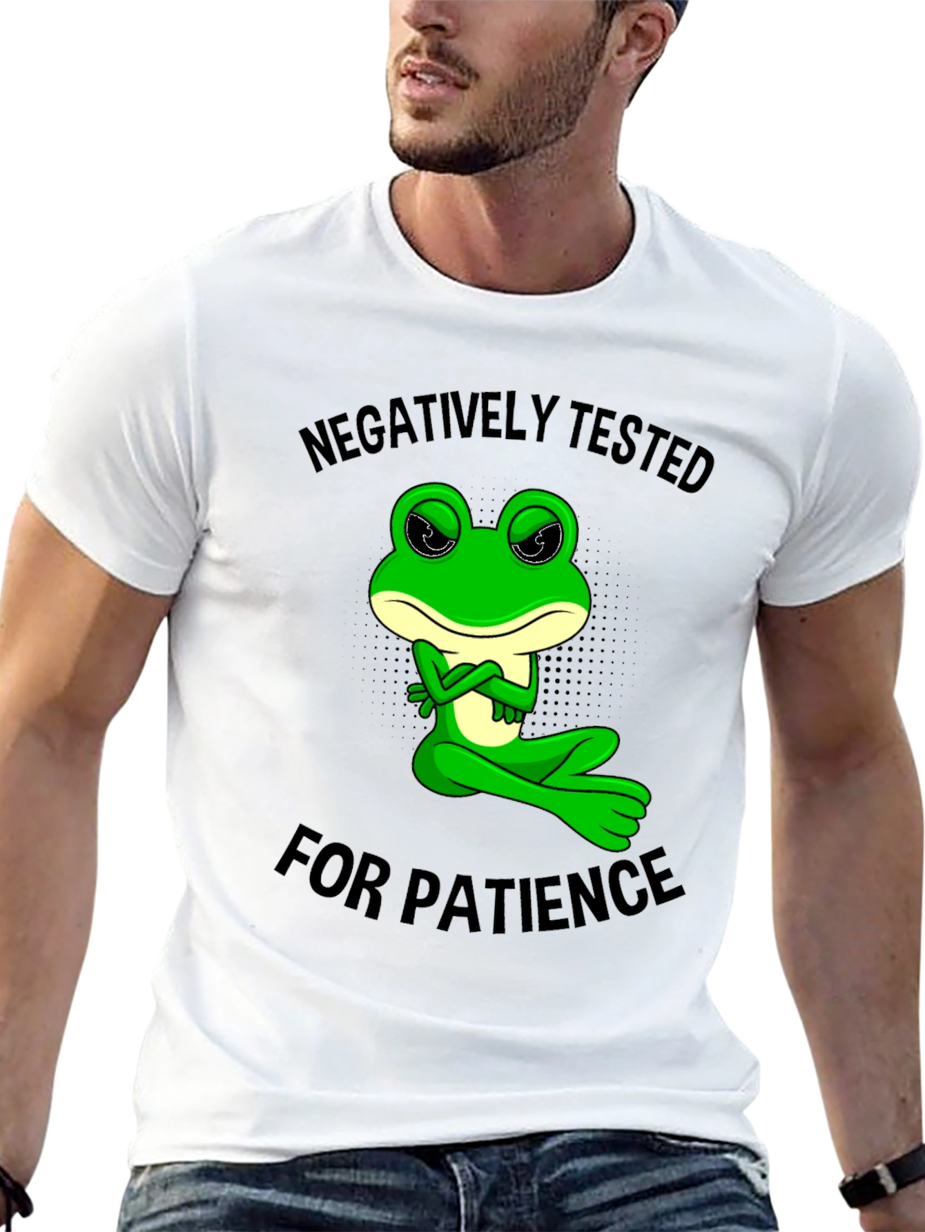 Negatively Tested for Patience Frog Graphic Tee