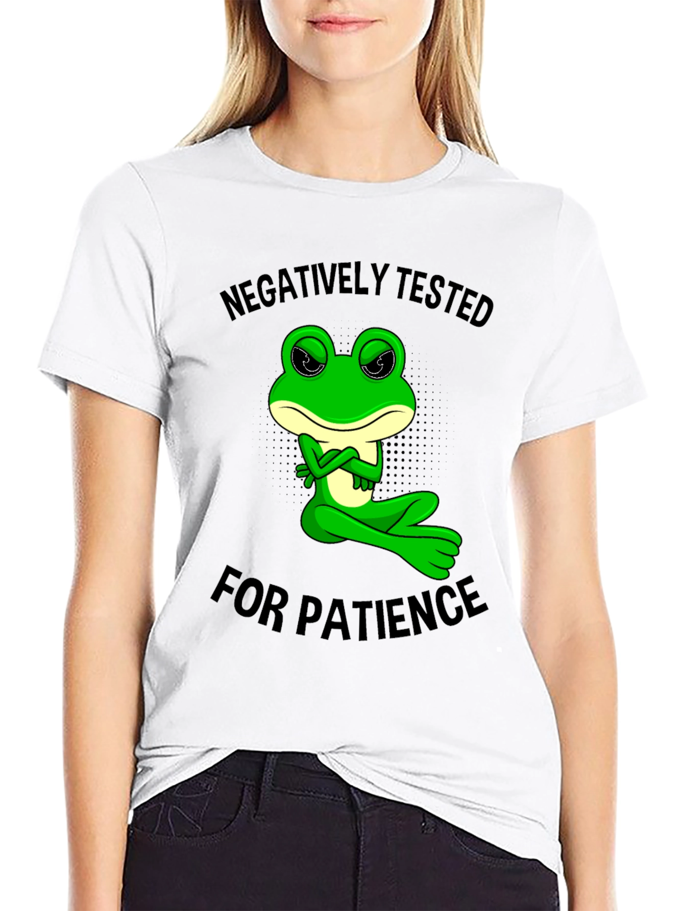 Negatively Tested for Patience Frog Graphic Tee