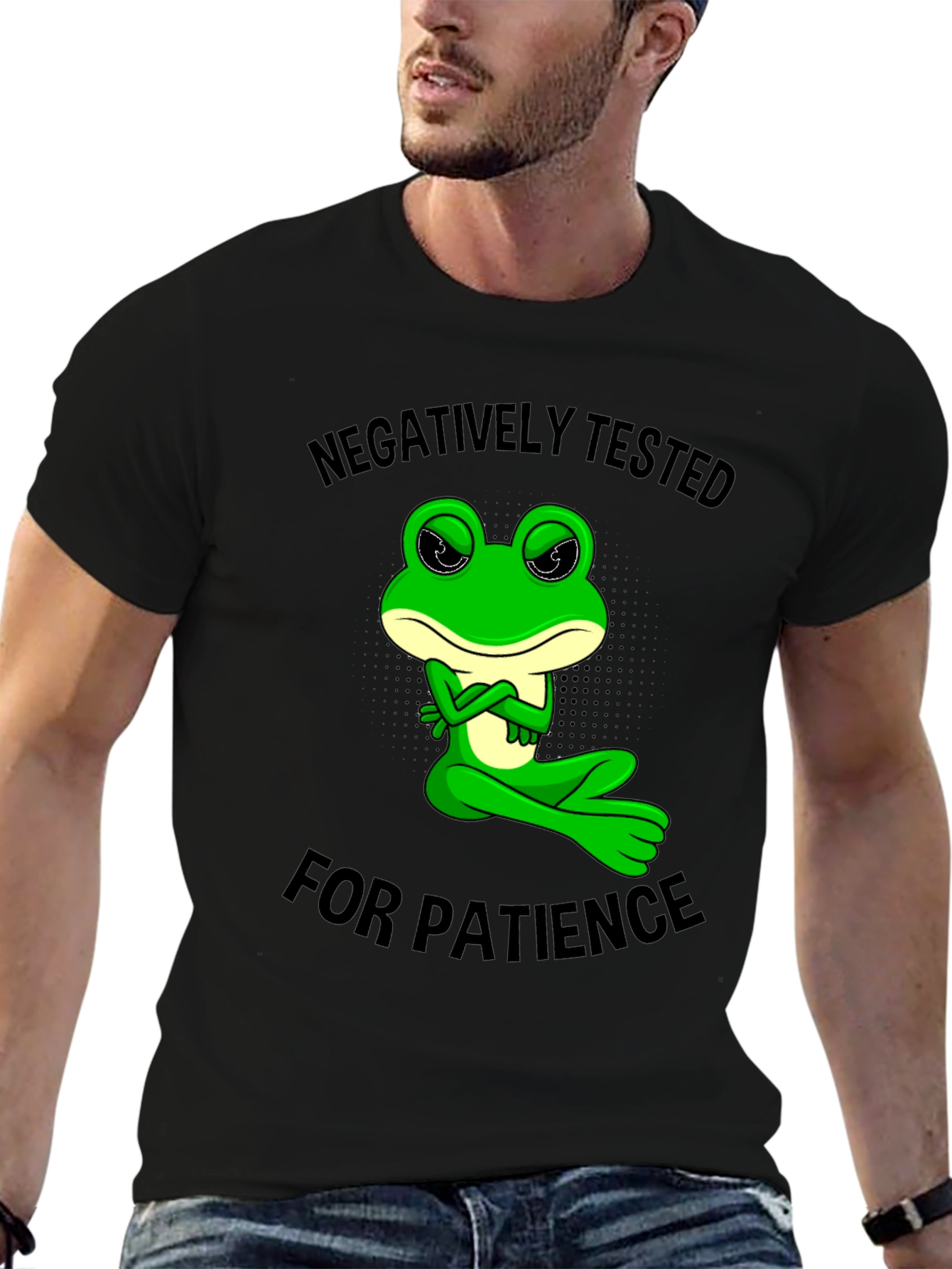 Negatively Tested for Patience Frog Graphic Tee