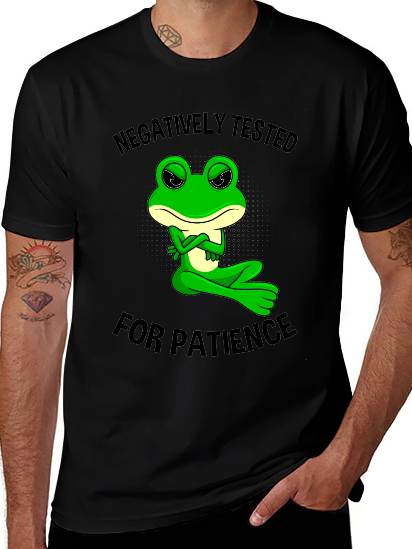 Negatively Tested for Patience Frog Graphic Tee