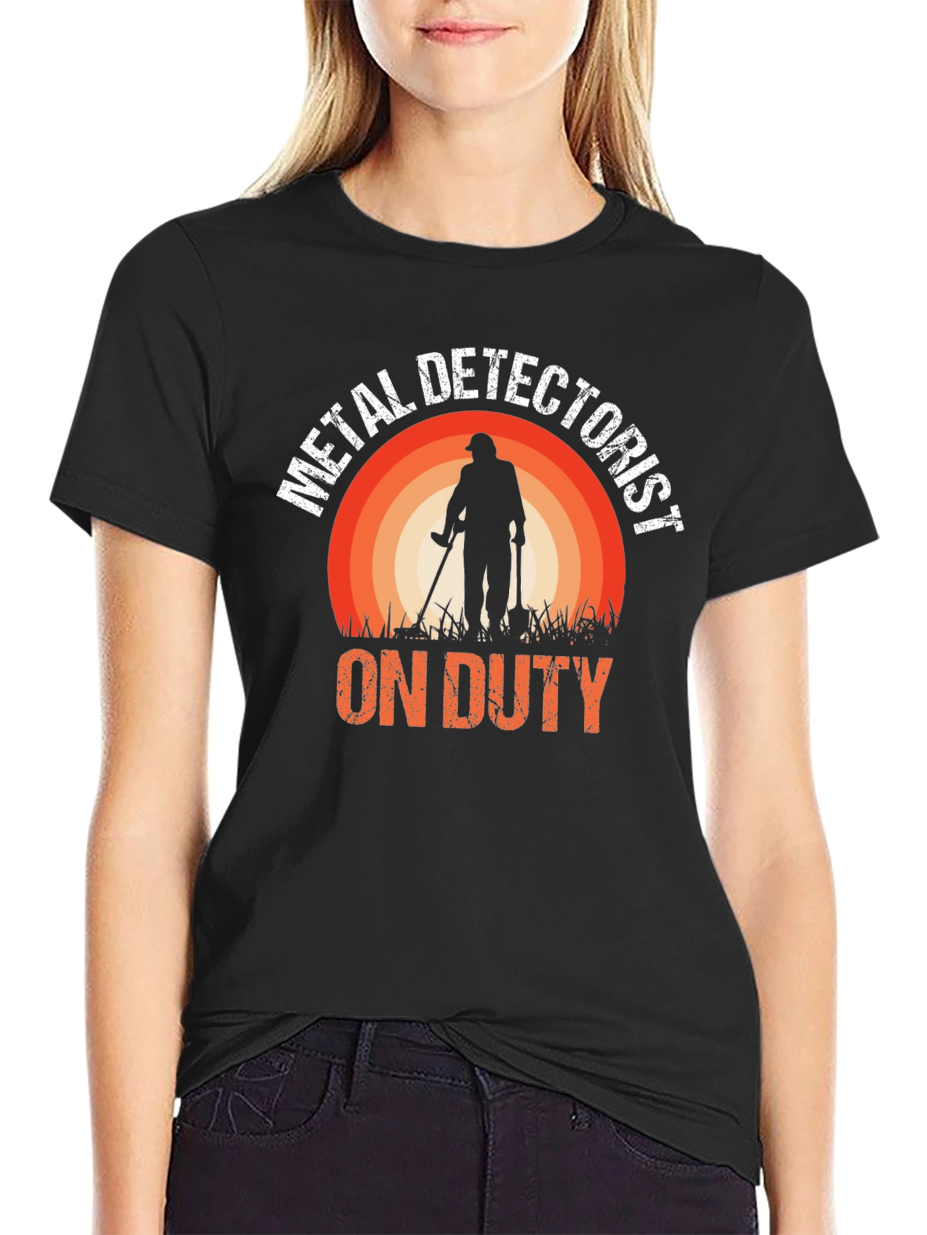 Metal Detectorist On Duty Black T-Shirt