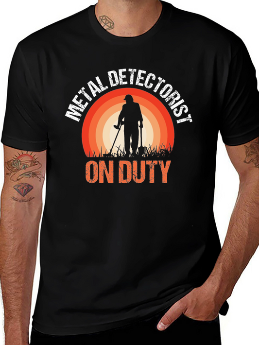 Metal Detectorist On Duty Black T-Shirt
