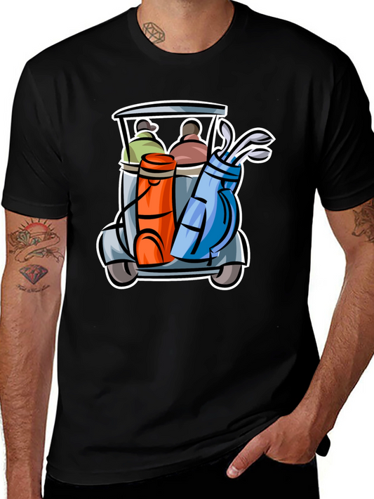 Golf Cart Graphic Tee - Fun Golfing T-Shirt