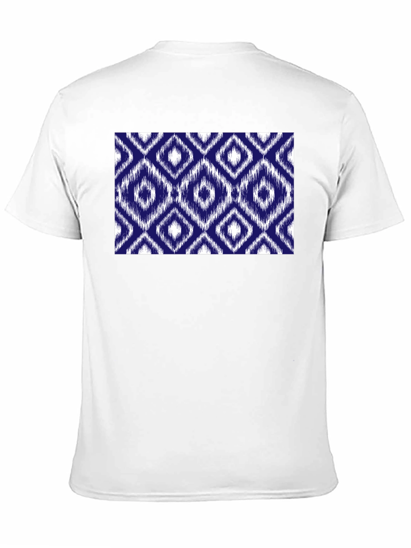 Stylish Black Tee with Blue Diamond Pattern