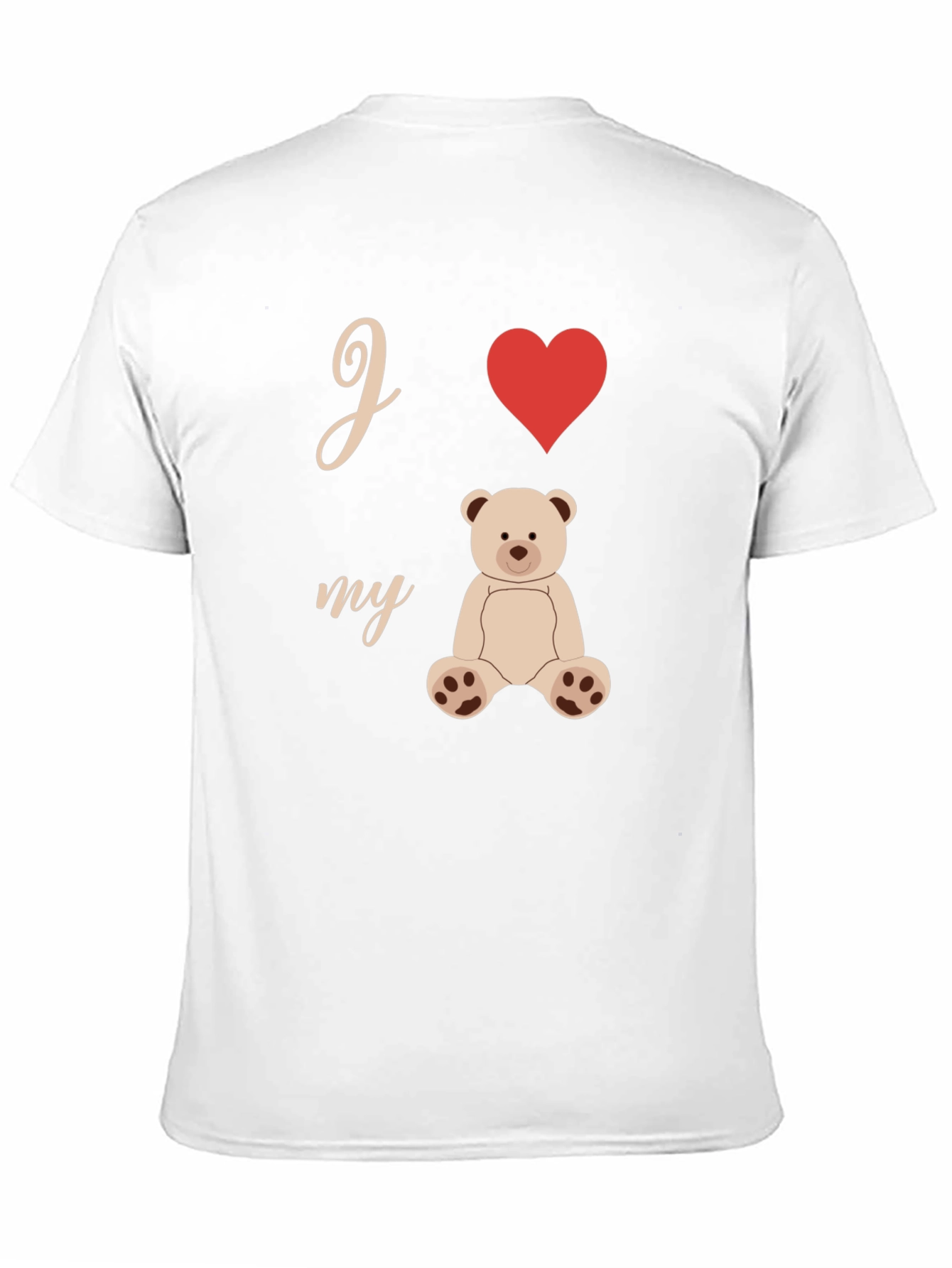I Heart My Teddy Bear Black Graphic Tee