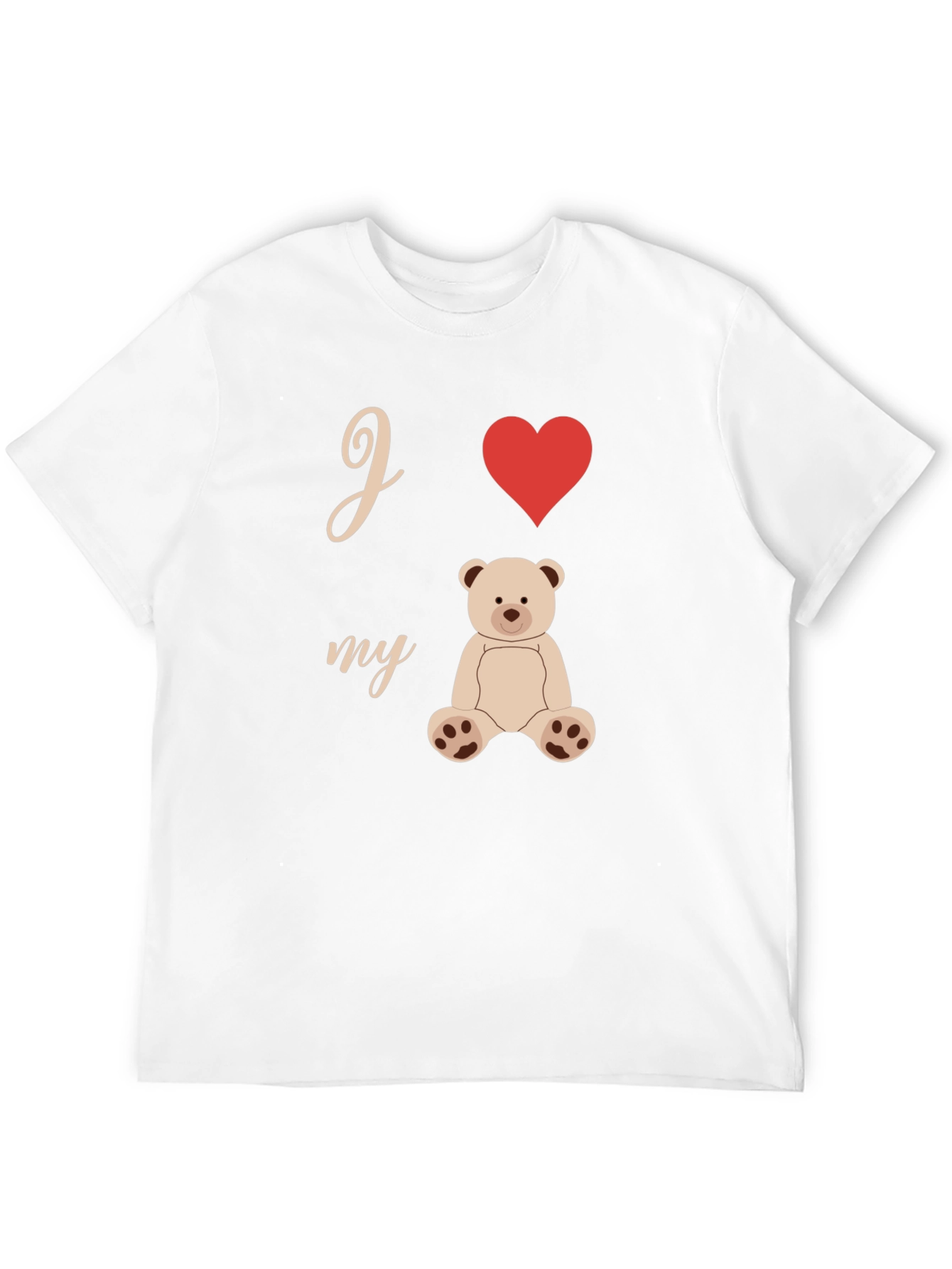 I Heart My Teddy Bear Black Graphic Tee