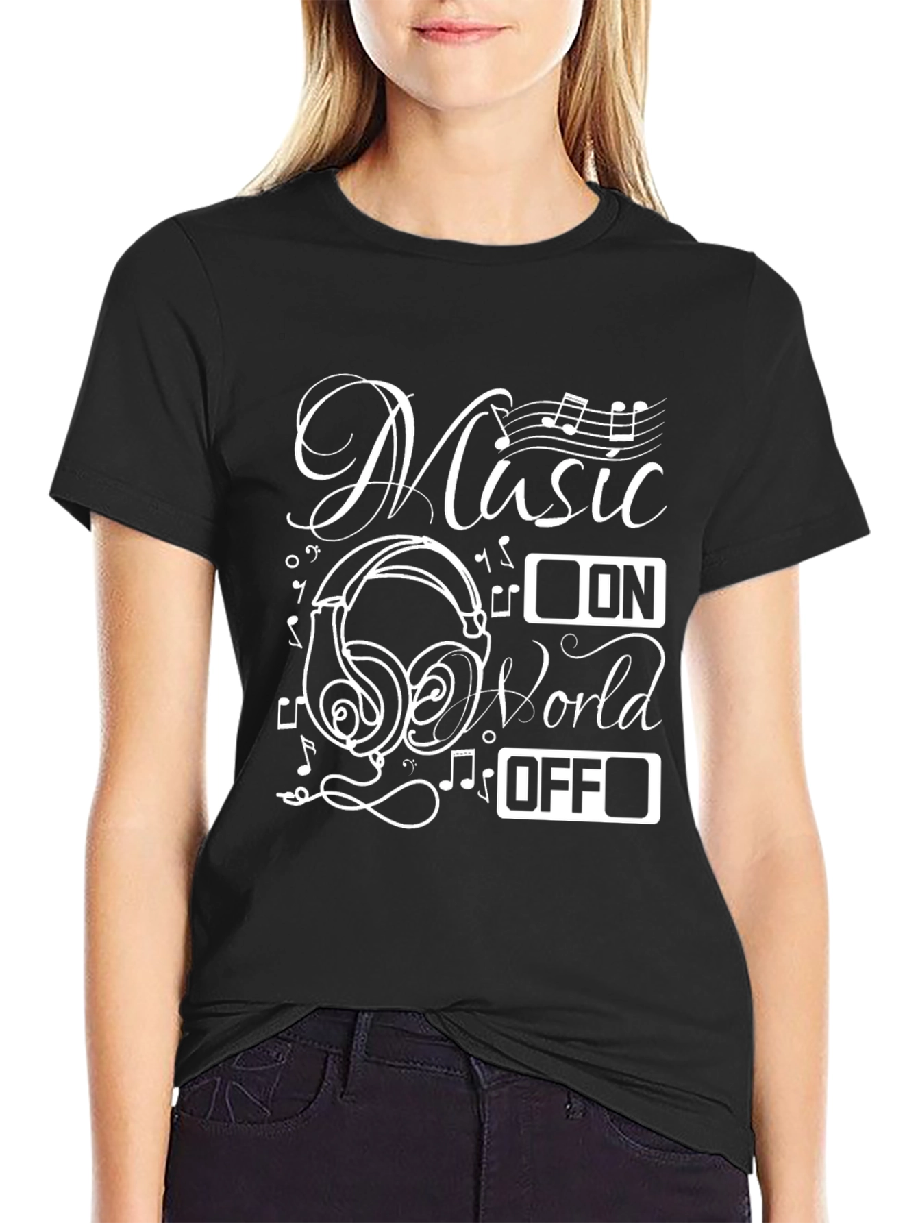 Music On World Off Graphic Tee