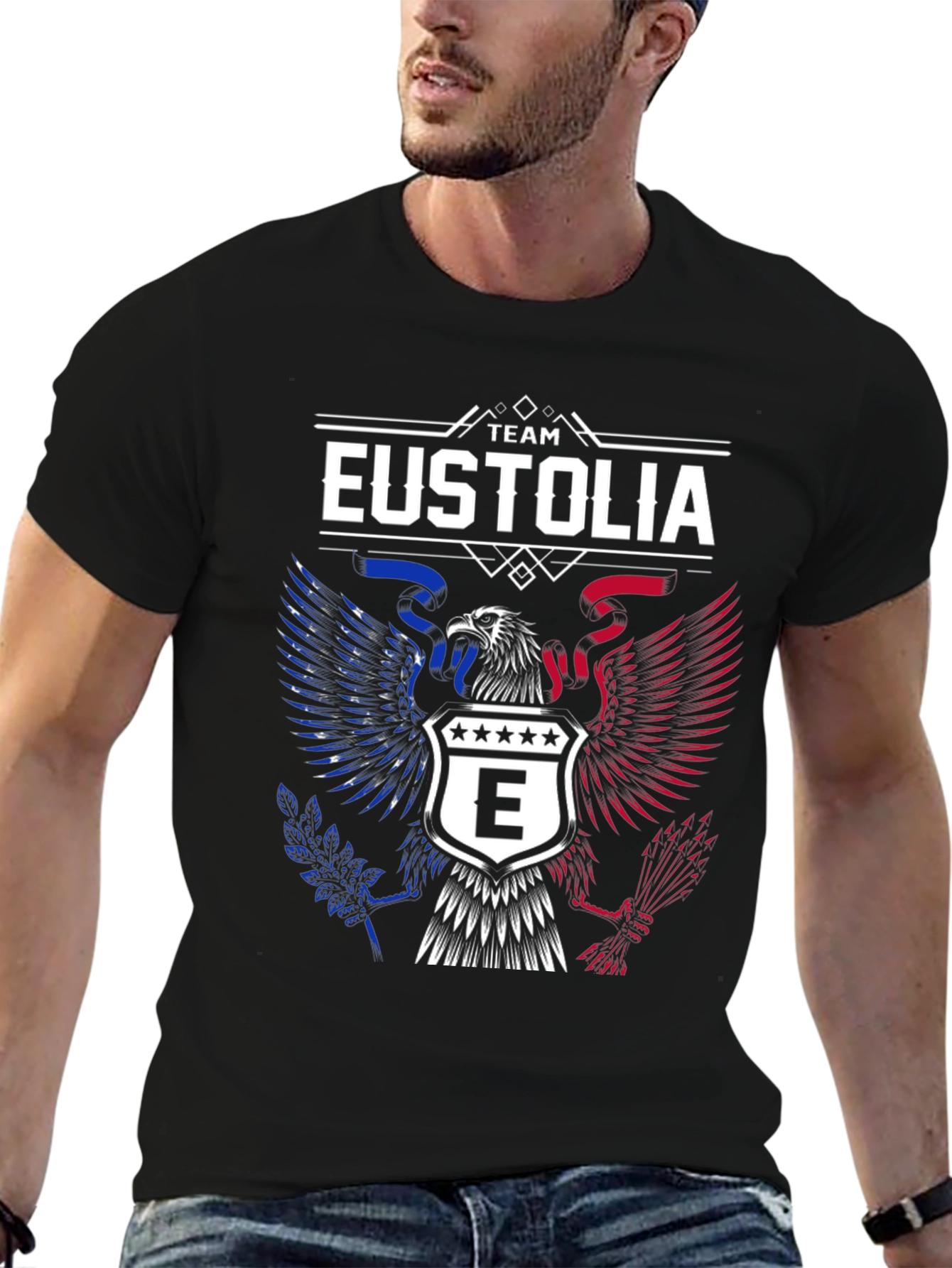 Team Eustolia Eagle Graphic T-Shirt - Patriotic Design