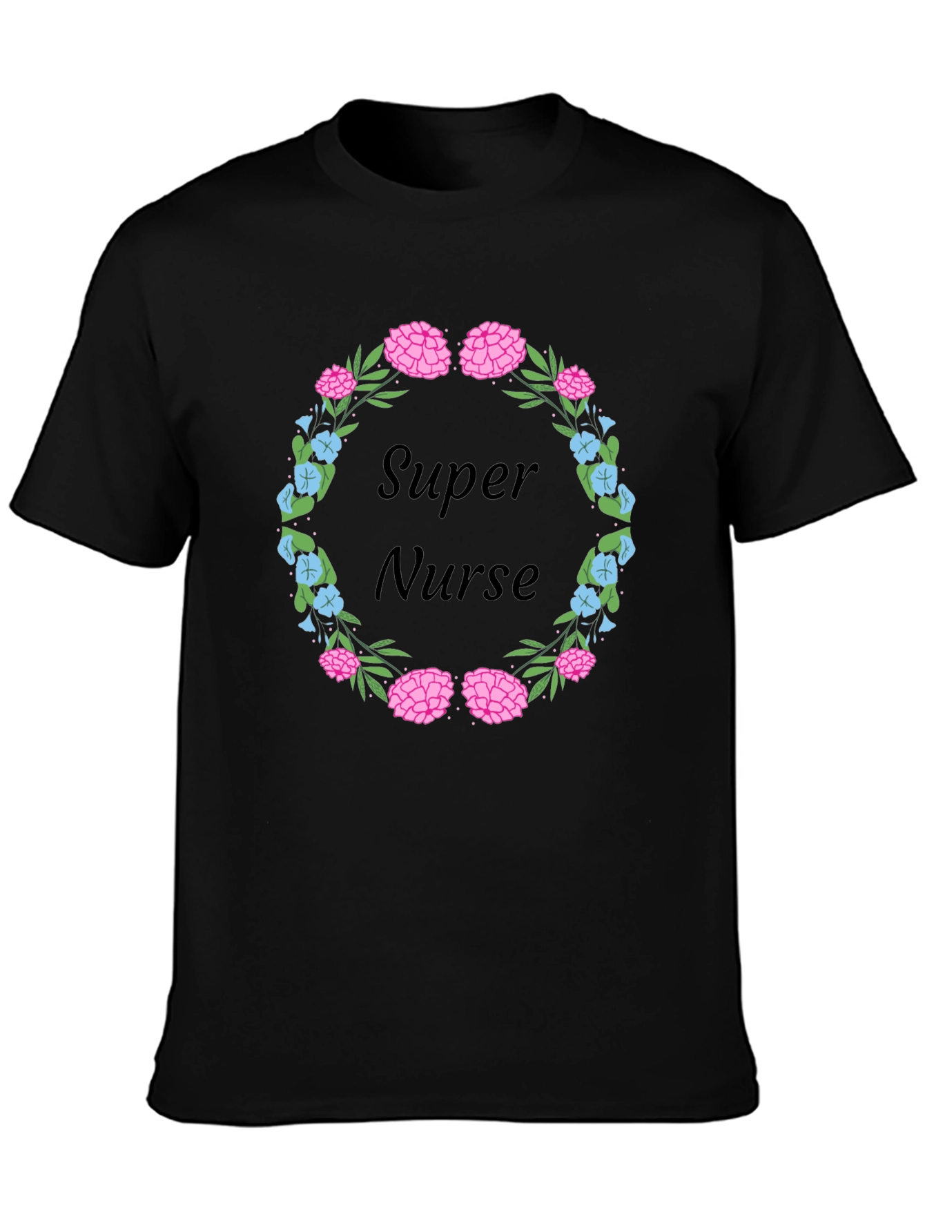 Super Nurse Floral Wreath T-Shirt