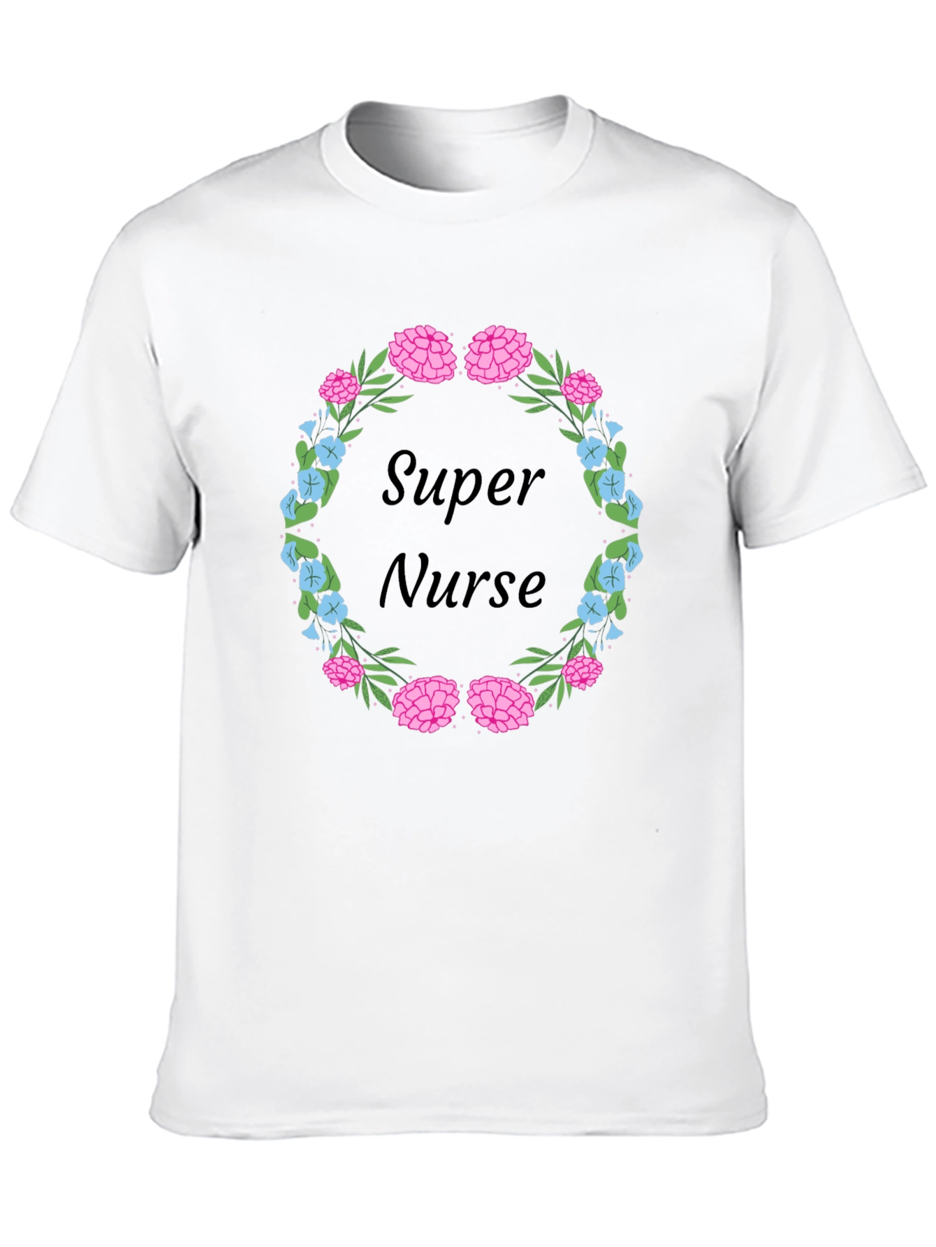 Super Nurse Floral Wreath T-Shirt