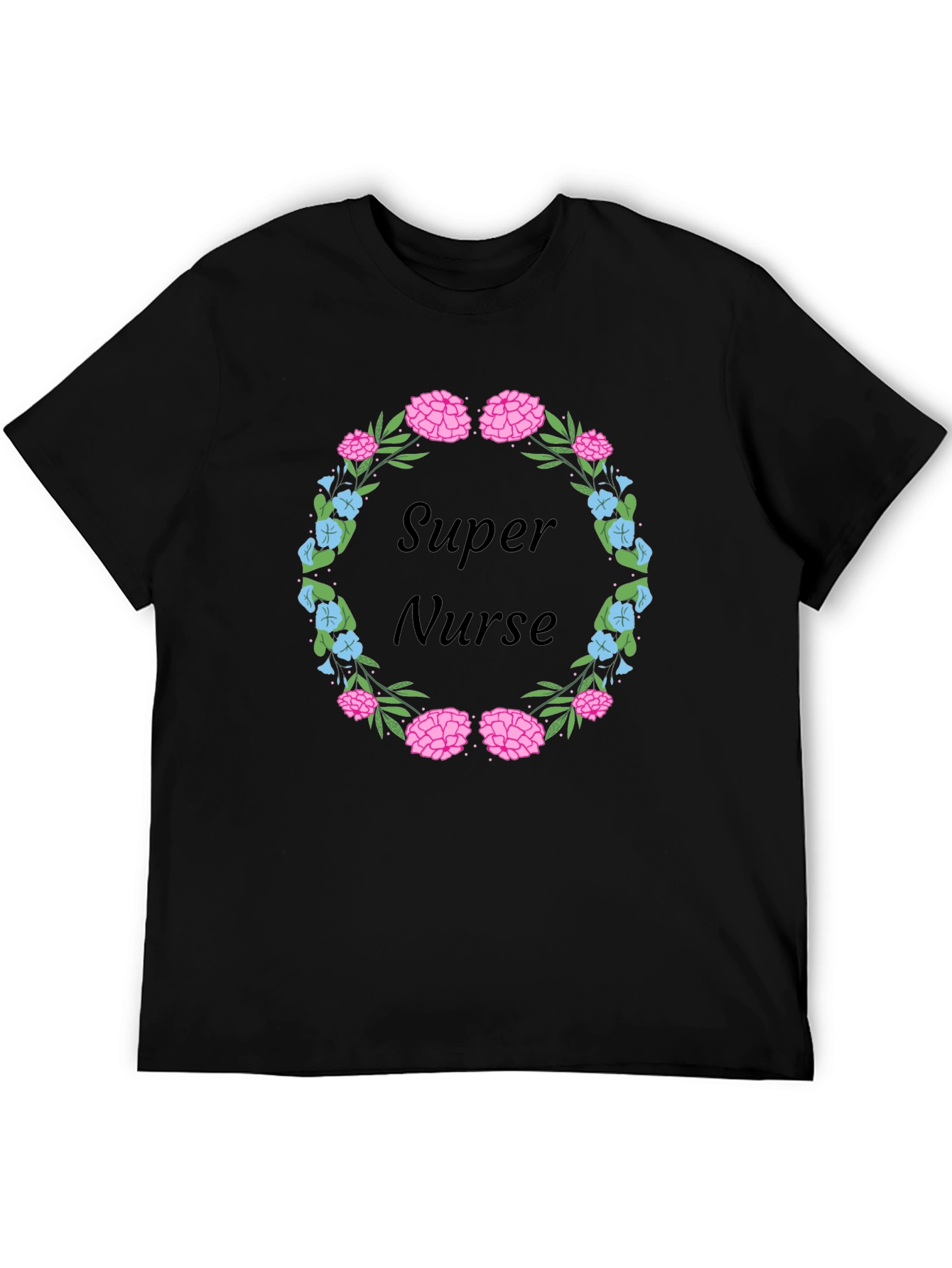 Super Nurse Floral Wreath T-Shirt